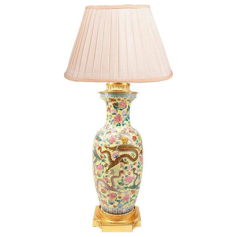 Chinese Famille Rose Vase or Lamp