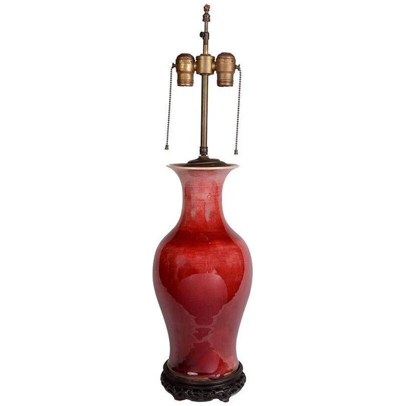 Chinese 19th Century Sang du Bouf Vase or Lamp