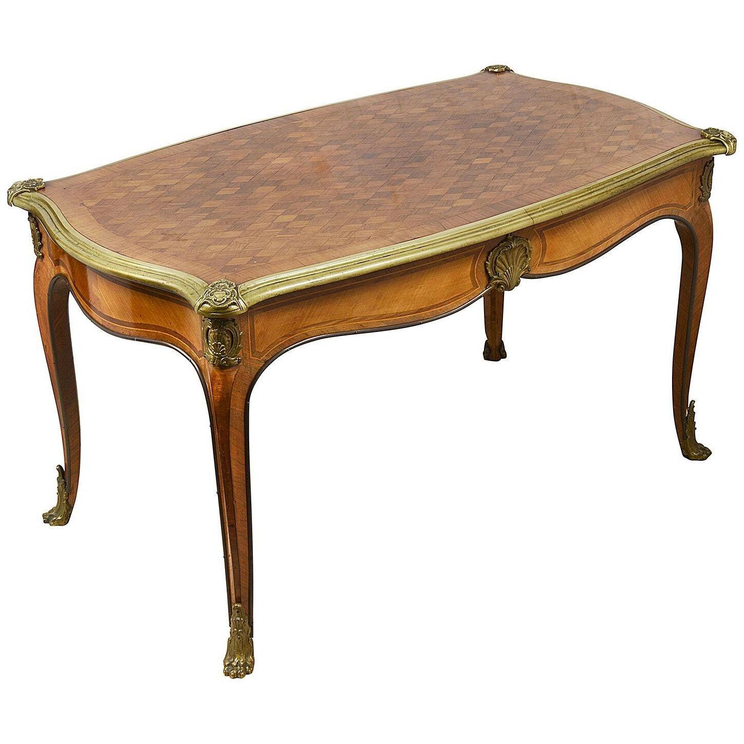 Late 19th Century French parquetry inalid side / coffee table.