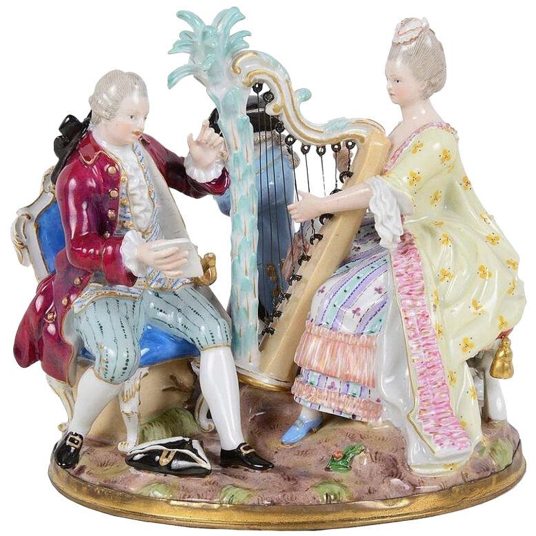 19th Century Meissen Figurine Group of Musicians