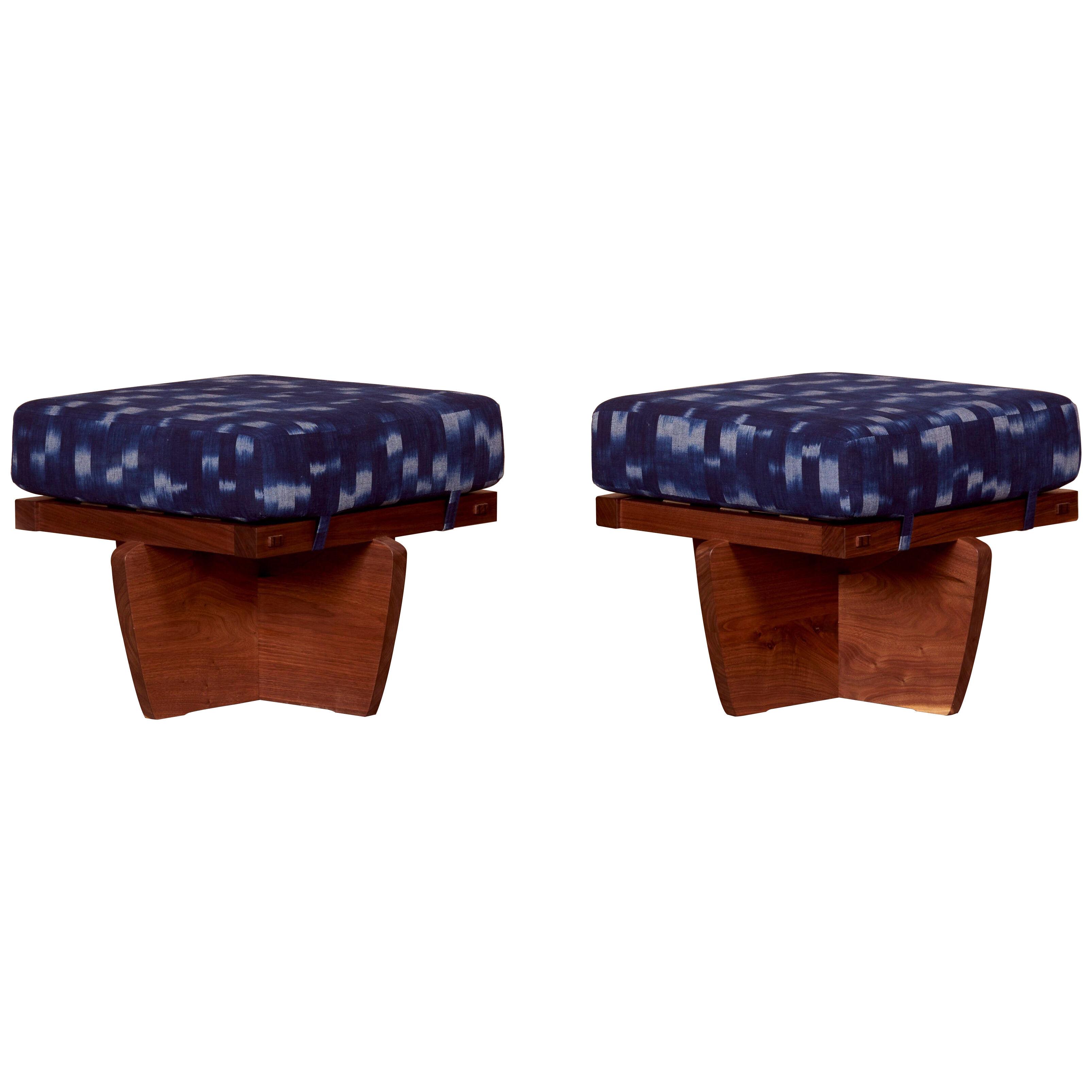 Pair of Greenrock Ottomans by George Nakashima, US 2021