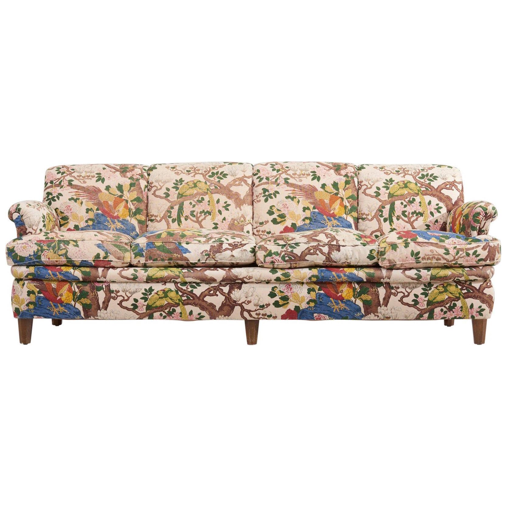 4-Seat Sofa with Floral Fabric by Josef Frank for Svenskt Tenn, 1950s