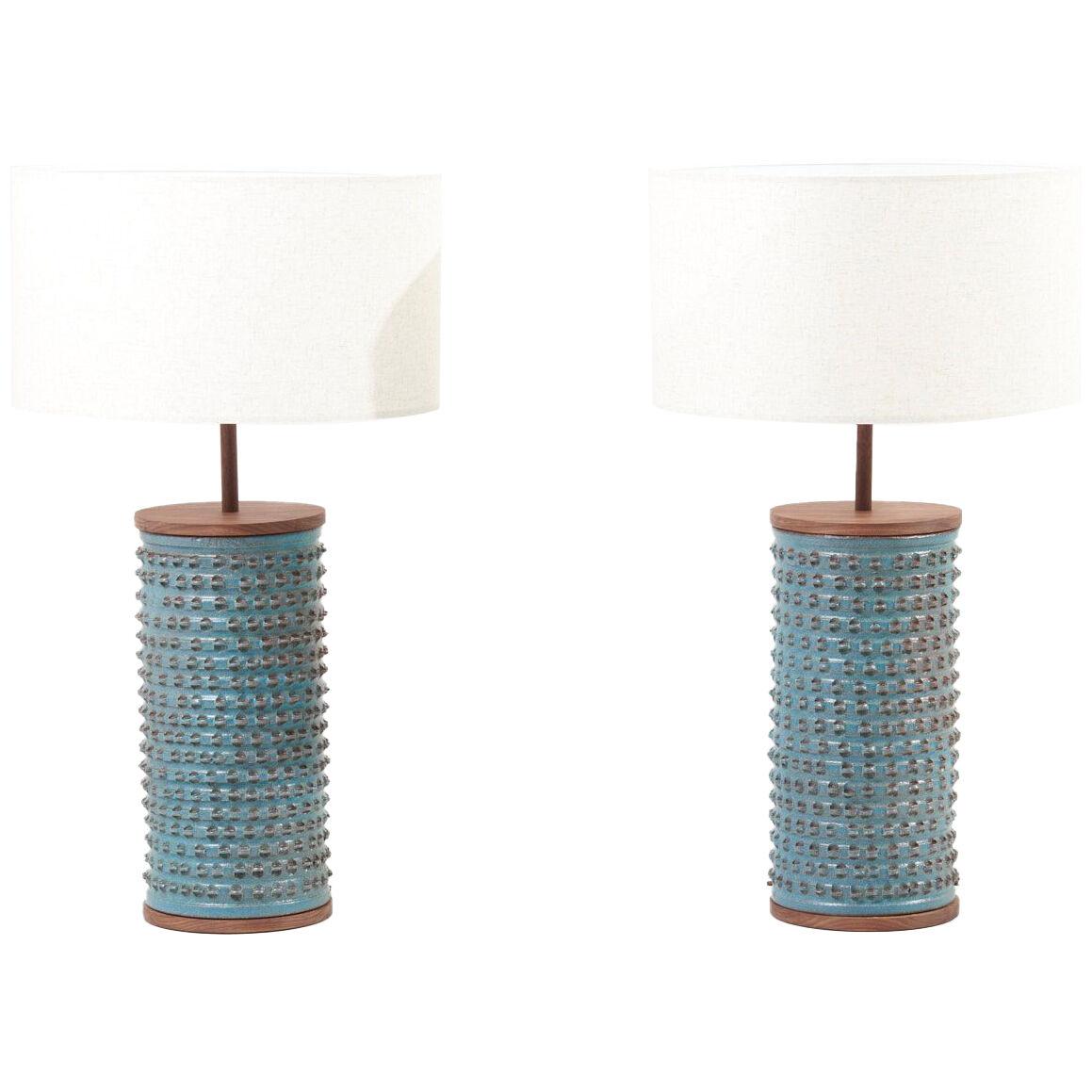 Pair of Brent Bennet Ceramic Table Lamps, USA - 2021