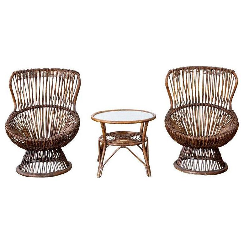 Set of Two Margherita Chairs by Franco Albini for v. Bonacina, Italy, 1951