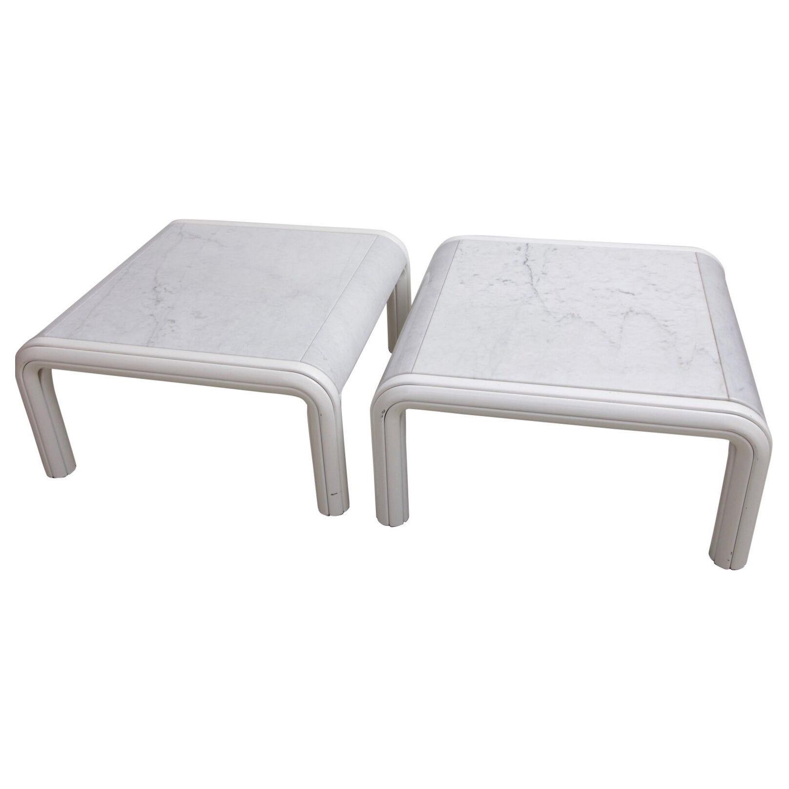 Rare Pair of Marble Coffee or Sofa Tables by Gae Aulenti for Knoll, Italy, 1970s