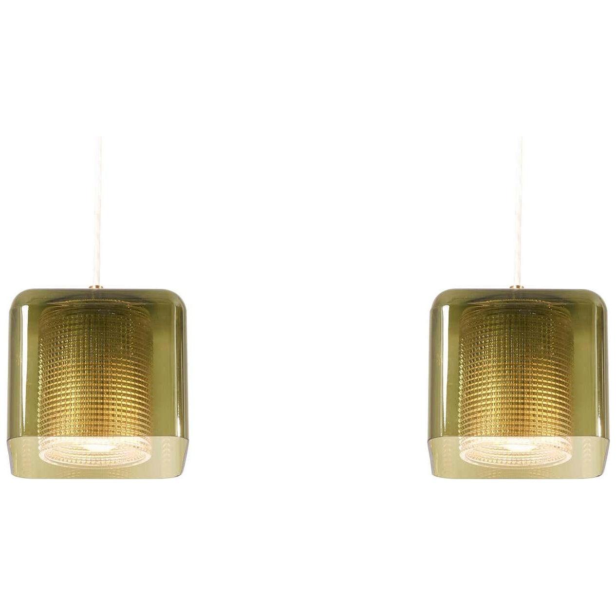 Pair of Carl Fagerlund Pendant Lamps 1960s for Orrefors