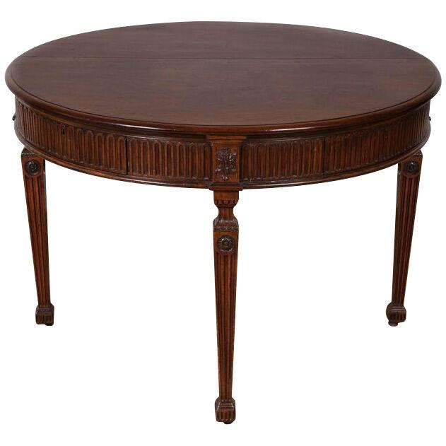 George III Period Architect-Designed Mahogany Circular Folding Side Table