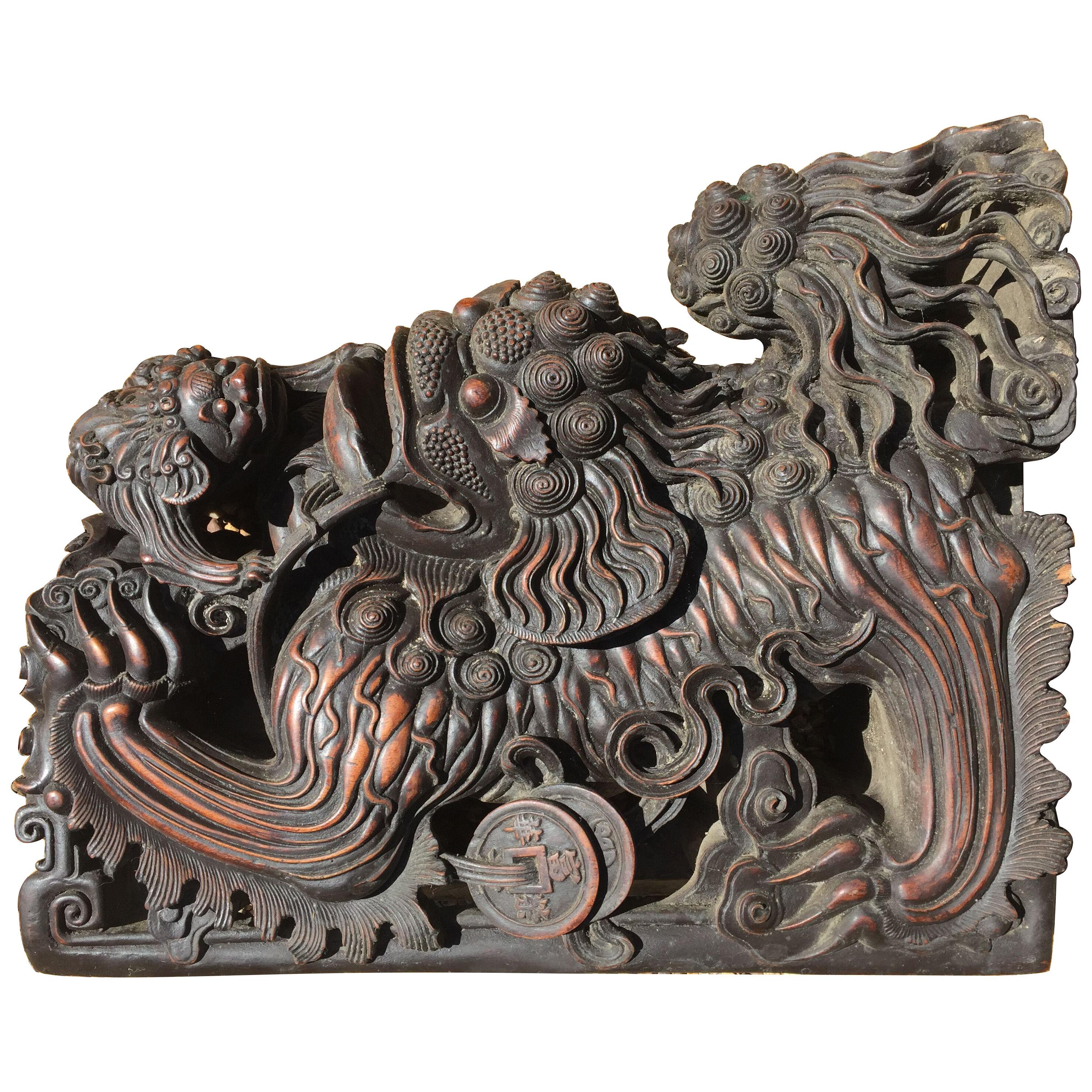 A pair of Qing Dynasty Chinese architectural corbels.