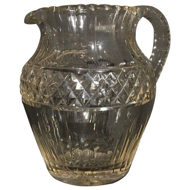 Regency period cut glass Irish Ale jug
