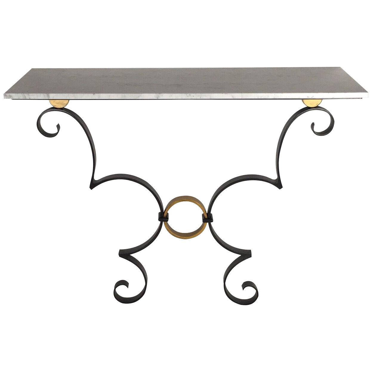 Contemporary hand forged bespoke console table inspired by "Poillerat"