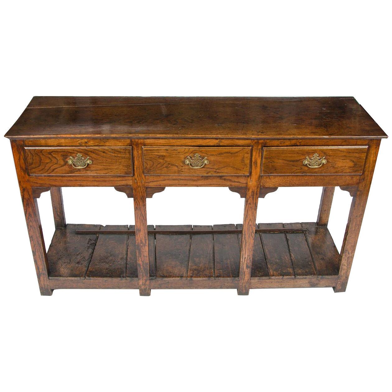 18th century Charming Oak Potboard Dresser.