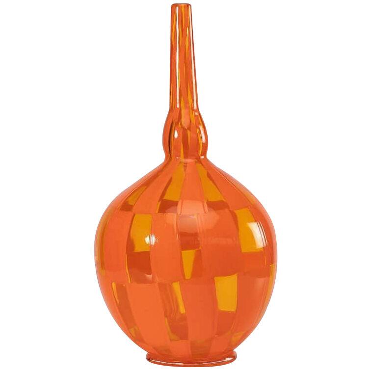 Riquadri vase Clear and opaque orange – Barovier e Toso (Italy)