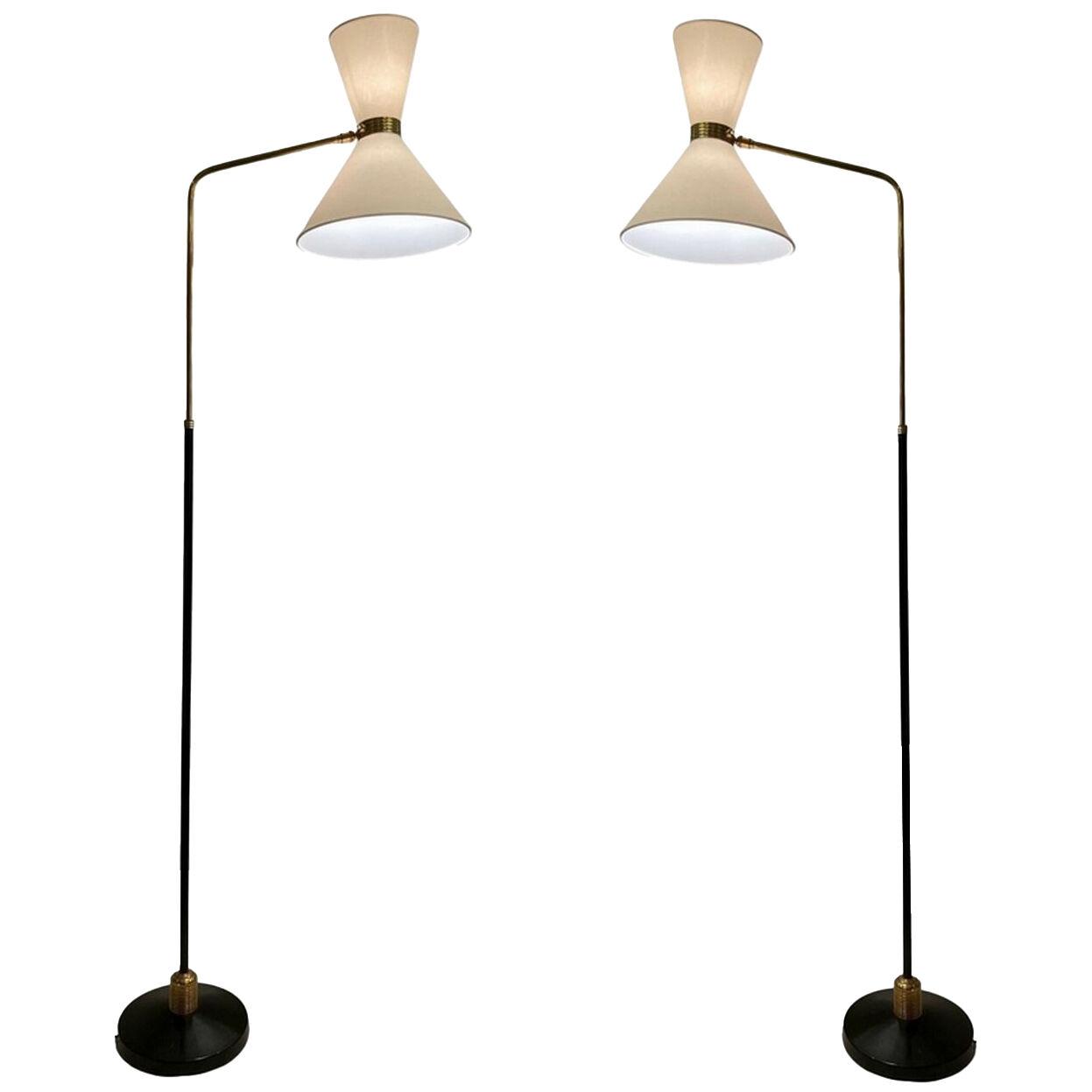Pair of Monix Floor Lamps, France Circa 1950 