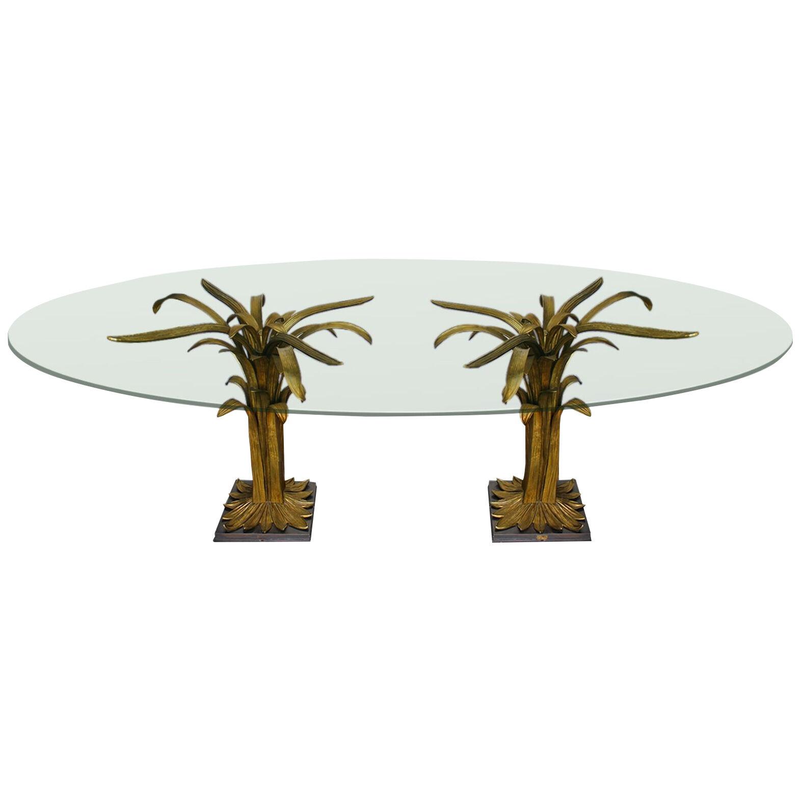 Rare table "Water Leaves", Chrystiane Charles for Maison Charles, France, 1970