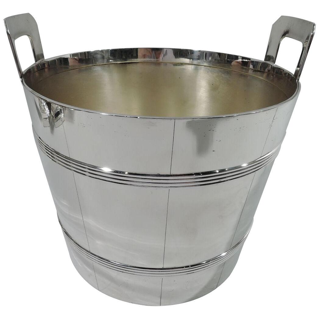 Tiffany Midcentury Sterling Silver Barrel Ice Bucket