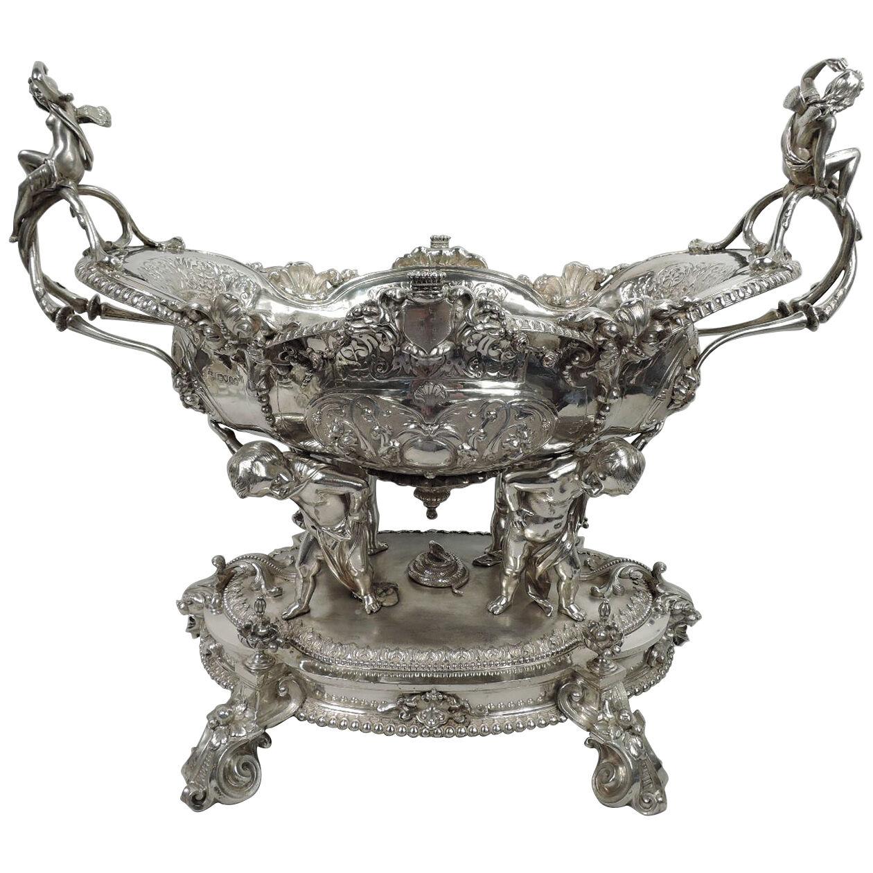 English Victorian Classical Centerpiece Bowl by Robert Garrard