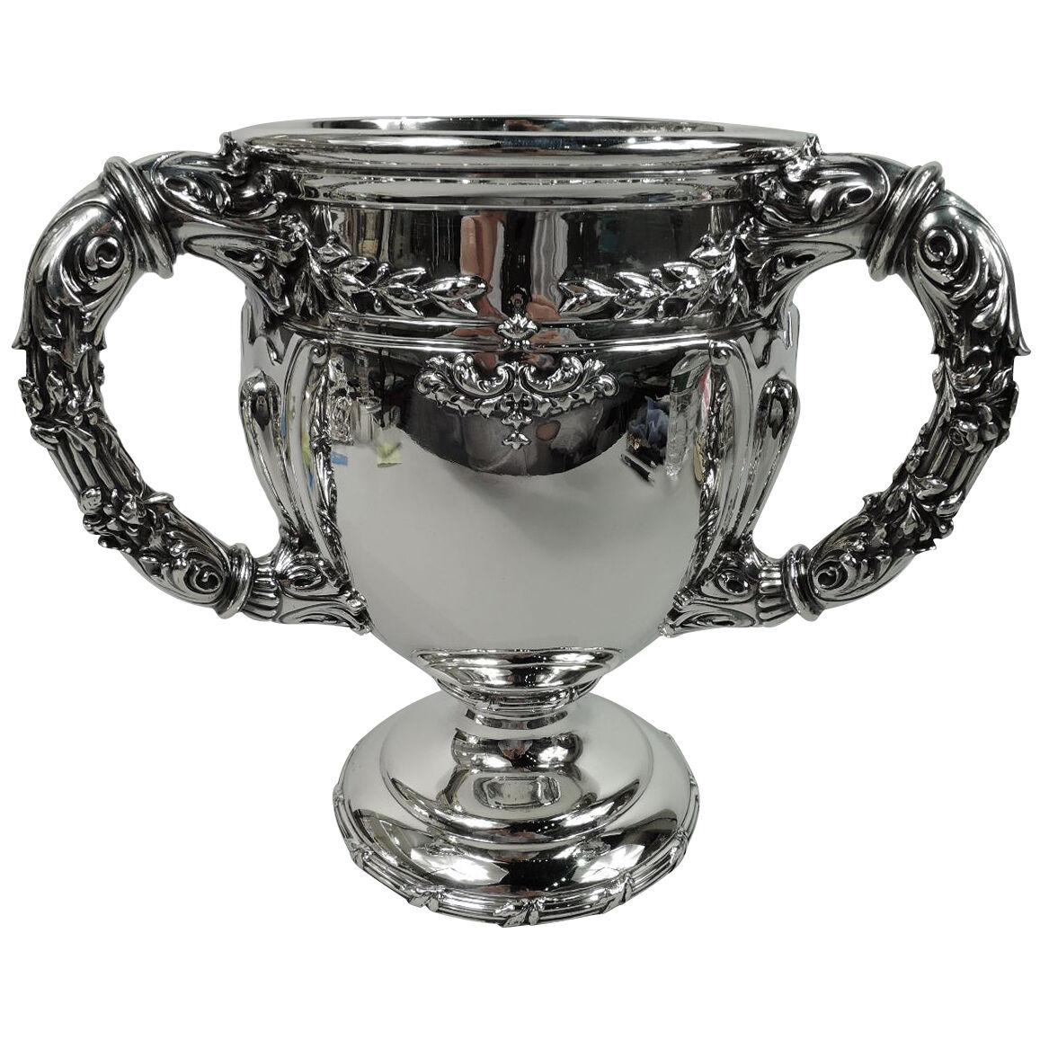 Finest-Quality Gilded Age American Sterling Silver Loving Cup Trophy