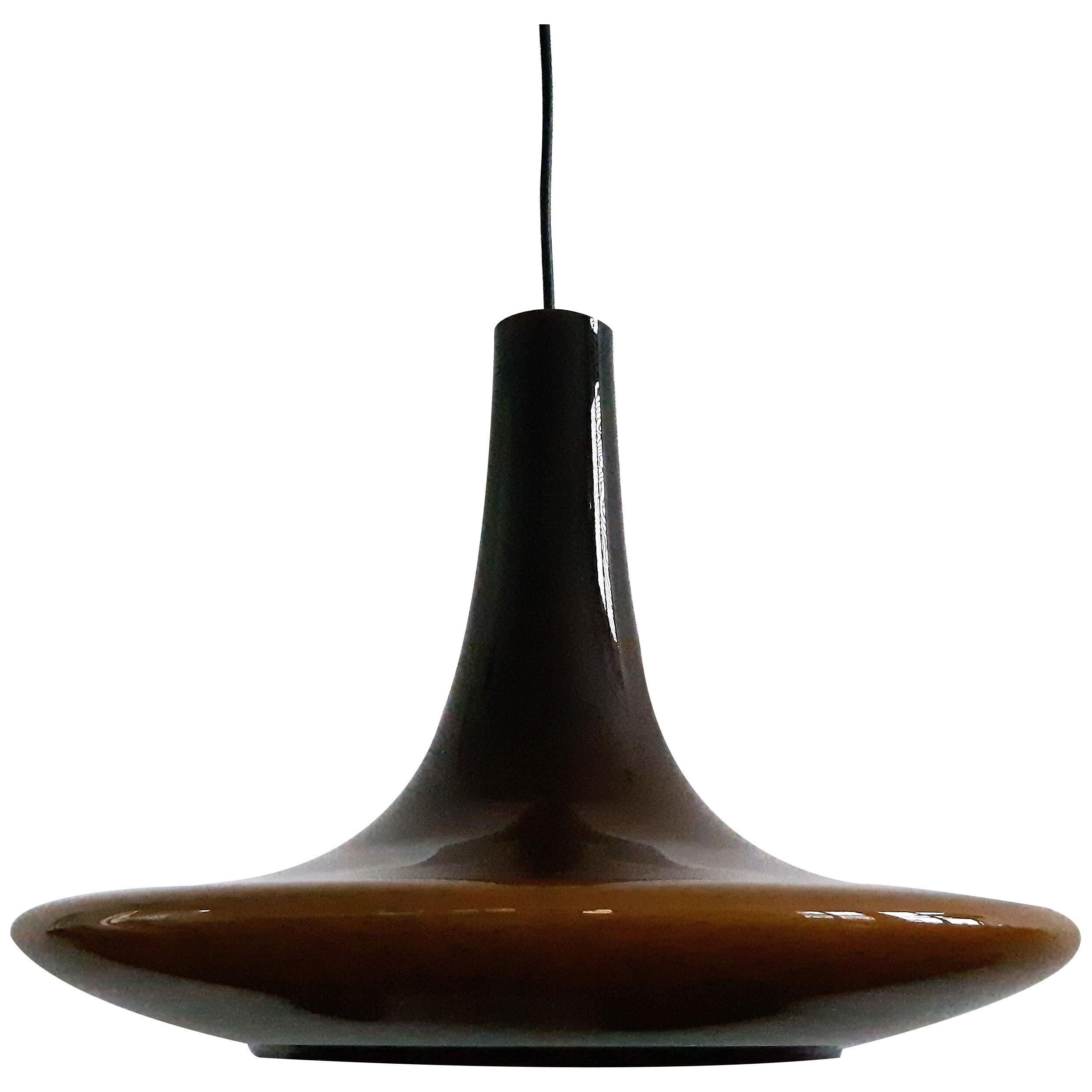 Large brown Murano glass pendant lamp for Peill & Putzler, Germany 1960's/1970's