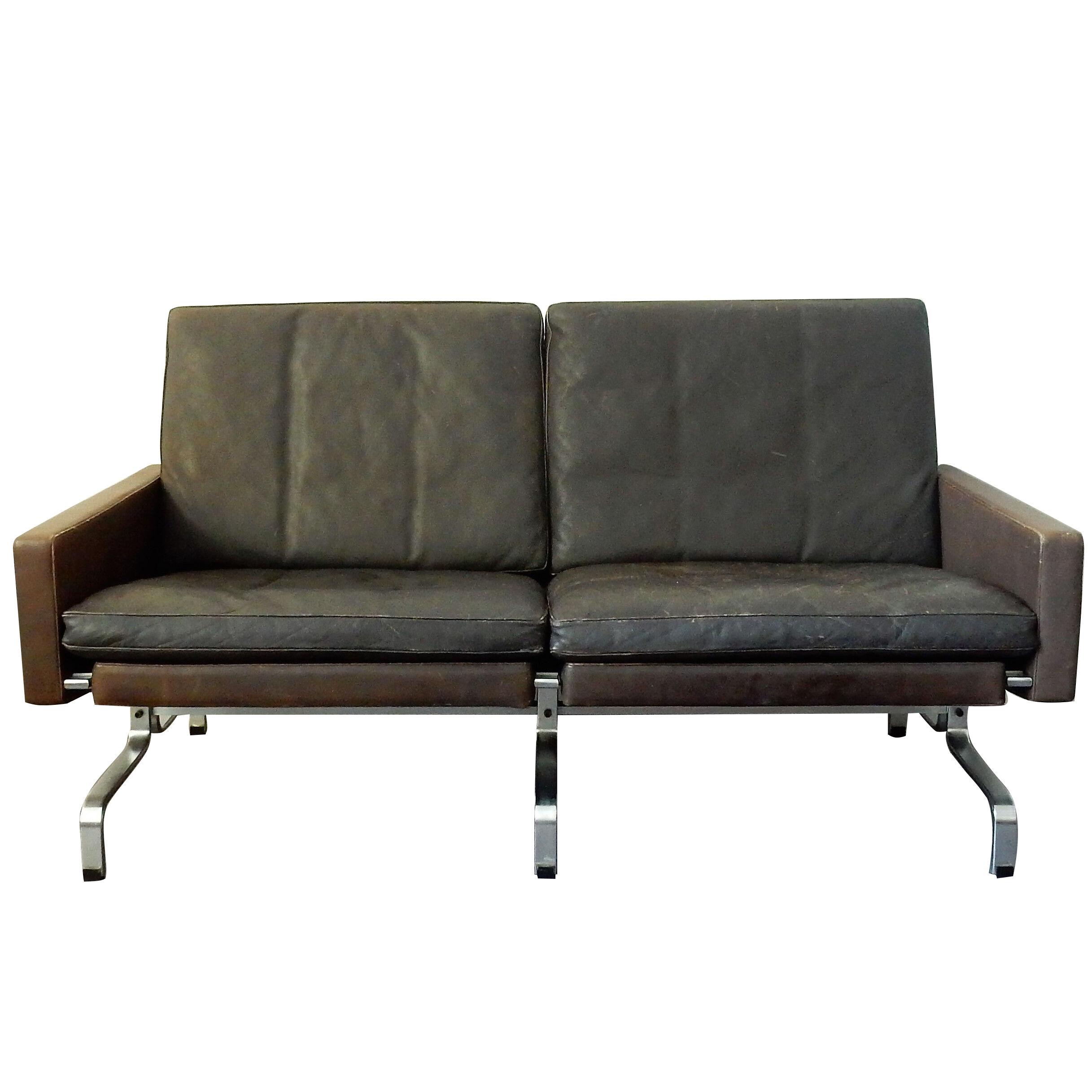 PK-31/2 leather sofa by Poul Kjaerholm for E. Kold Christensen, 1958 Denmark