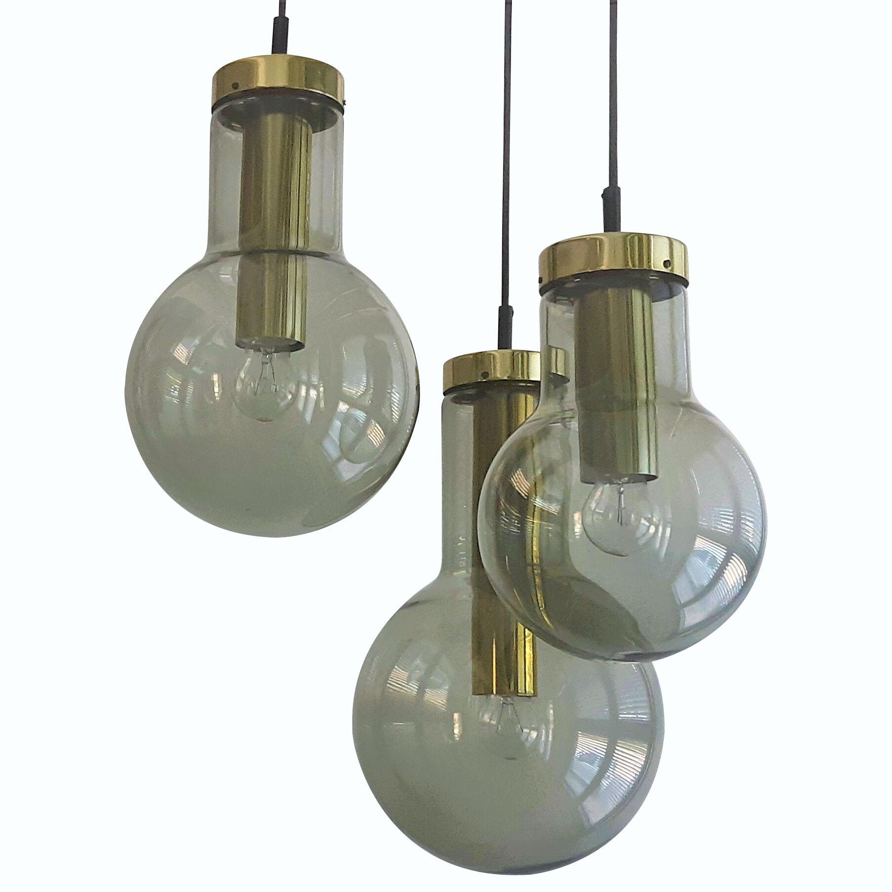 Chandelier of 3 'Maxi Globe' pendant lamps by Raak, The Netherlands 1960's