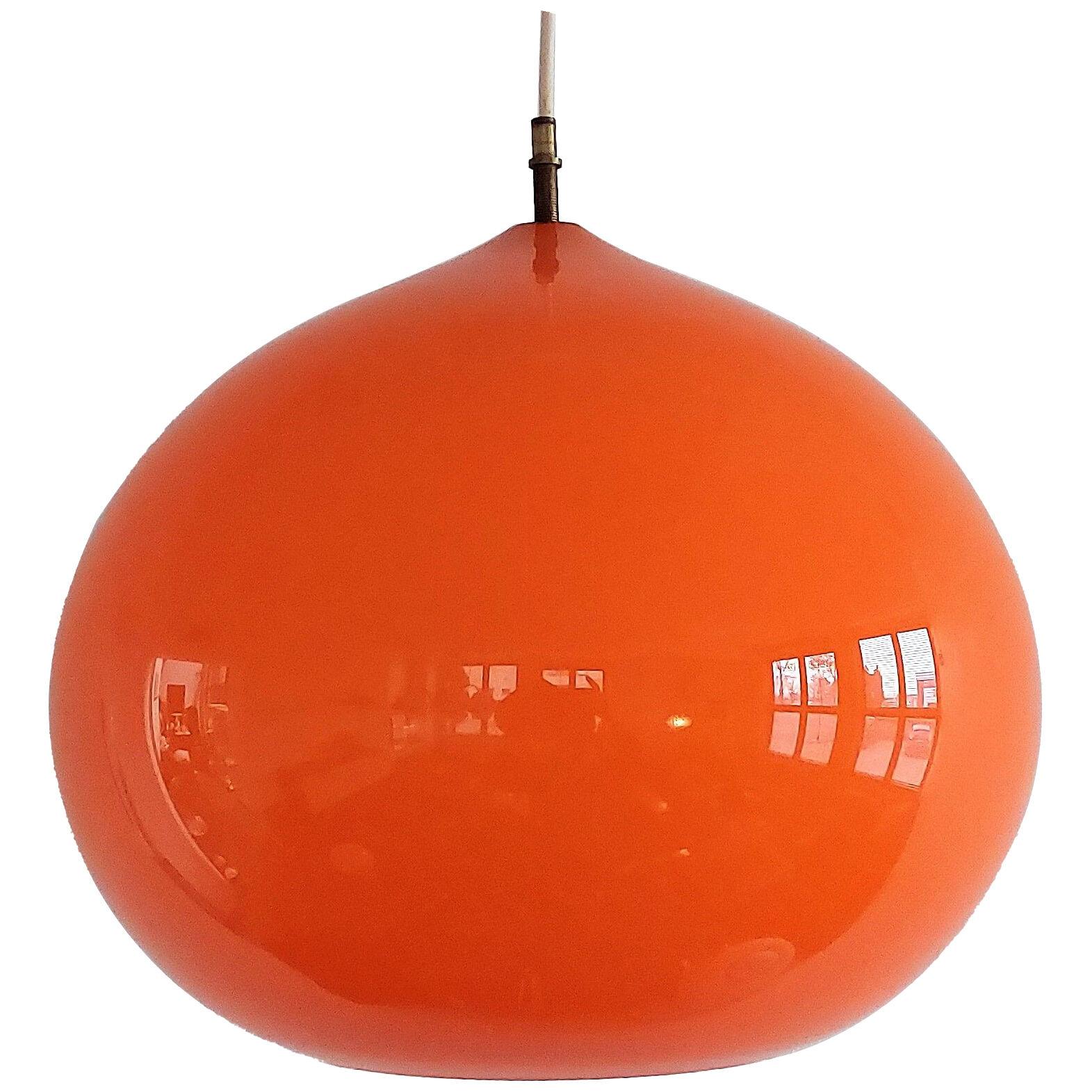 Darker orange L51 'Cipola' pendant lamp by Alessandro Pianon for Vistosi, Italy 