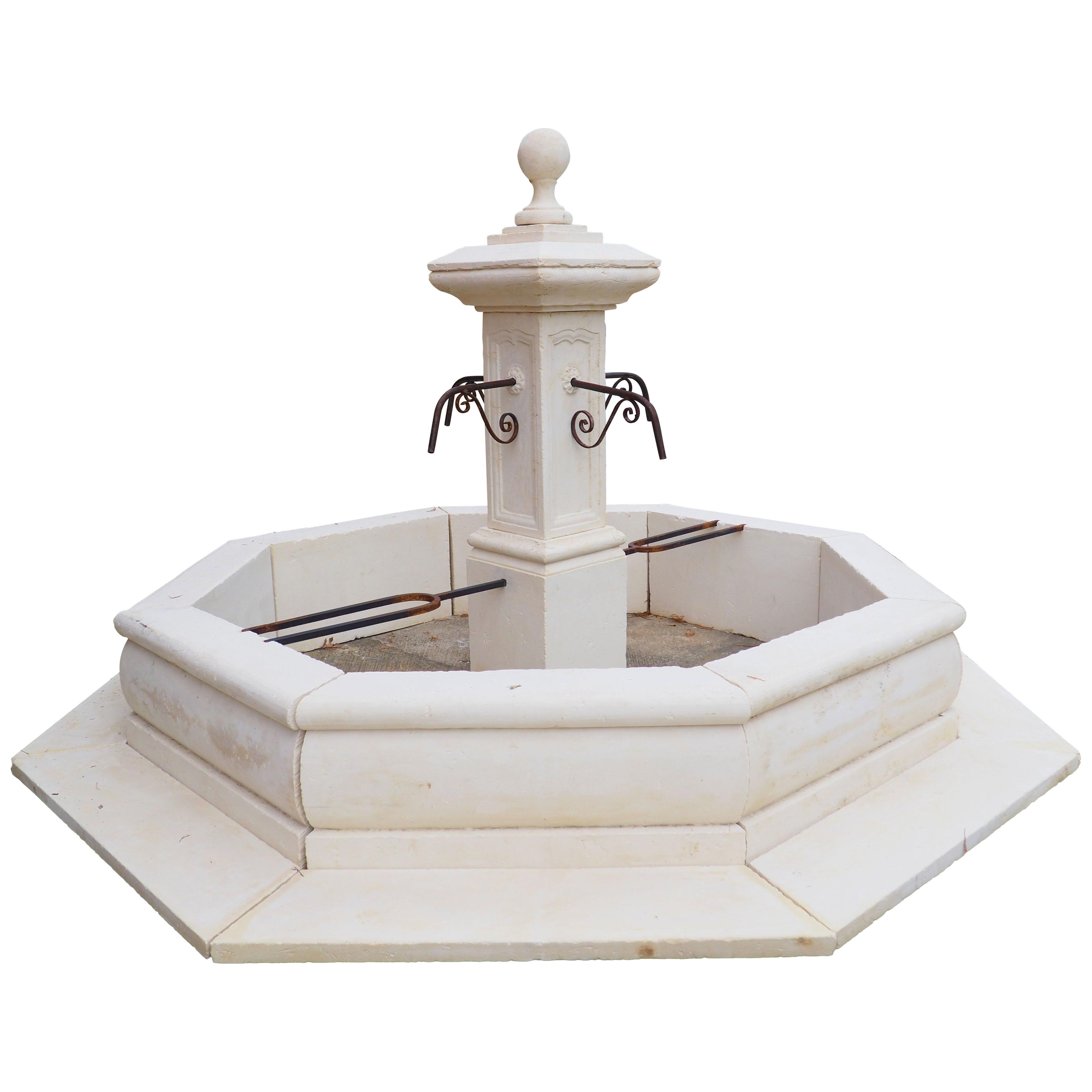 Large Cast Limestone Center Fountain from Southern Italy