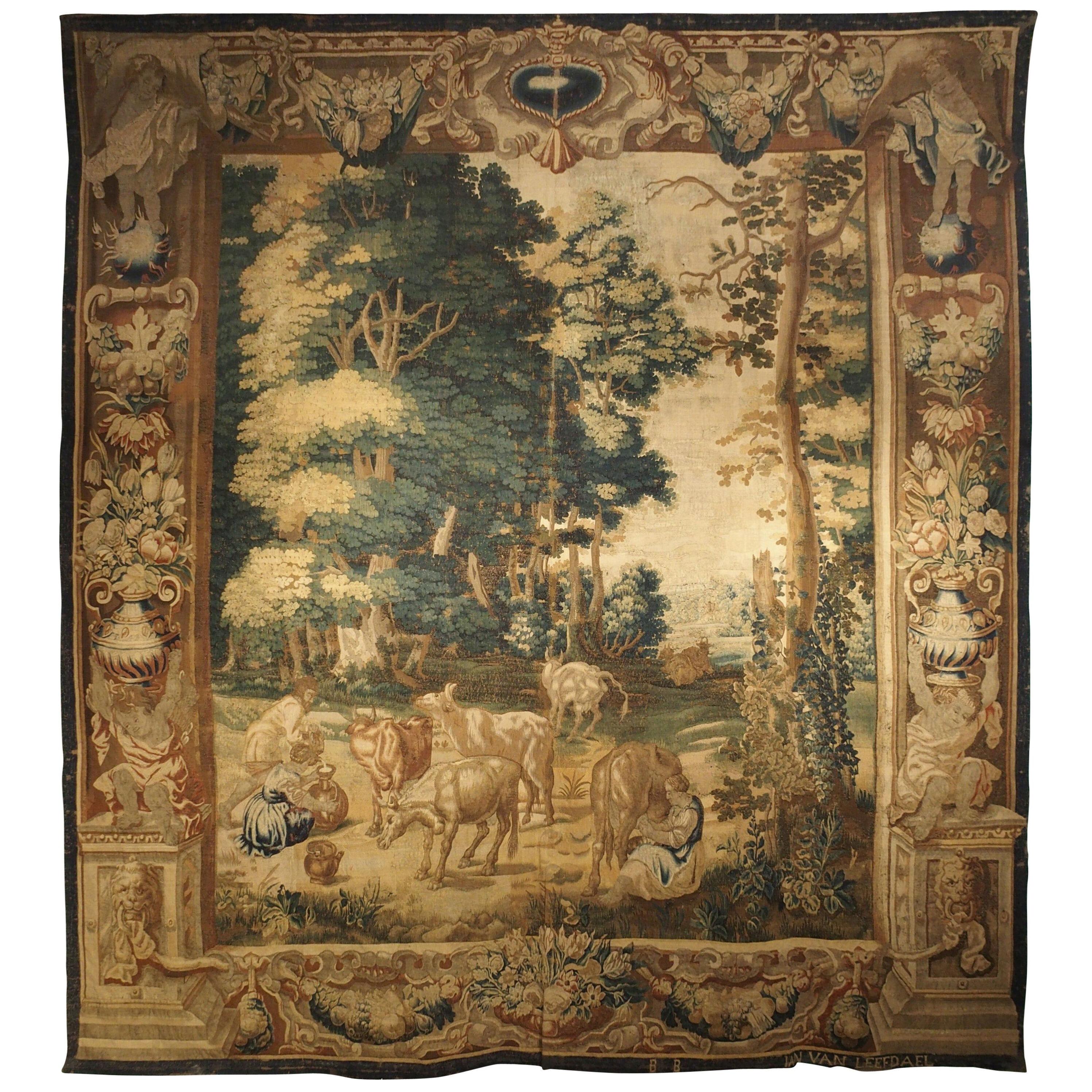 Rare 17th Century Brussels Tapestry by Ian Van Leefdael
