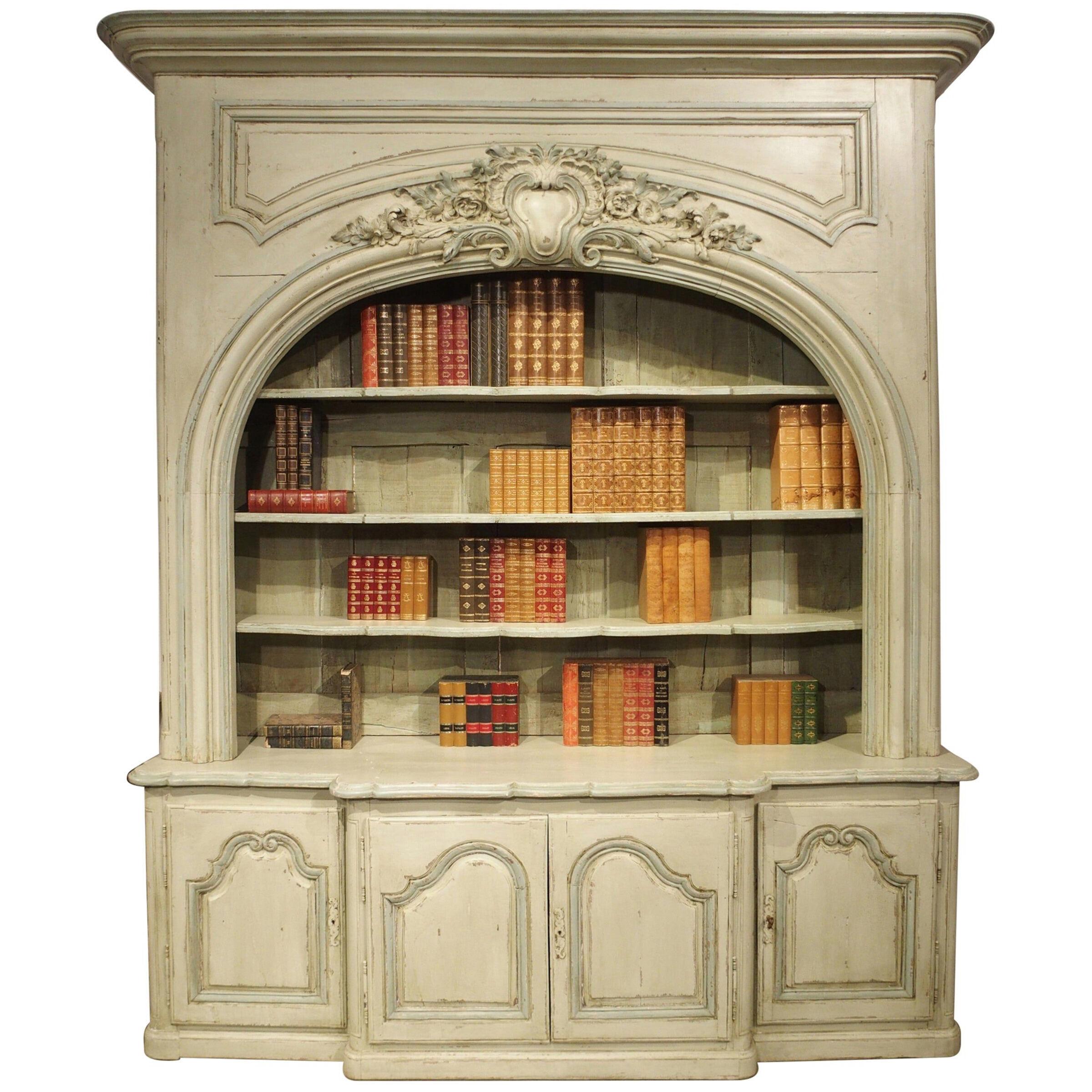 Stunning Painted Bibliotheque Enfilade from a Chateau Near Lauragais, France