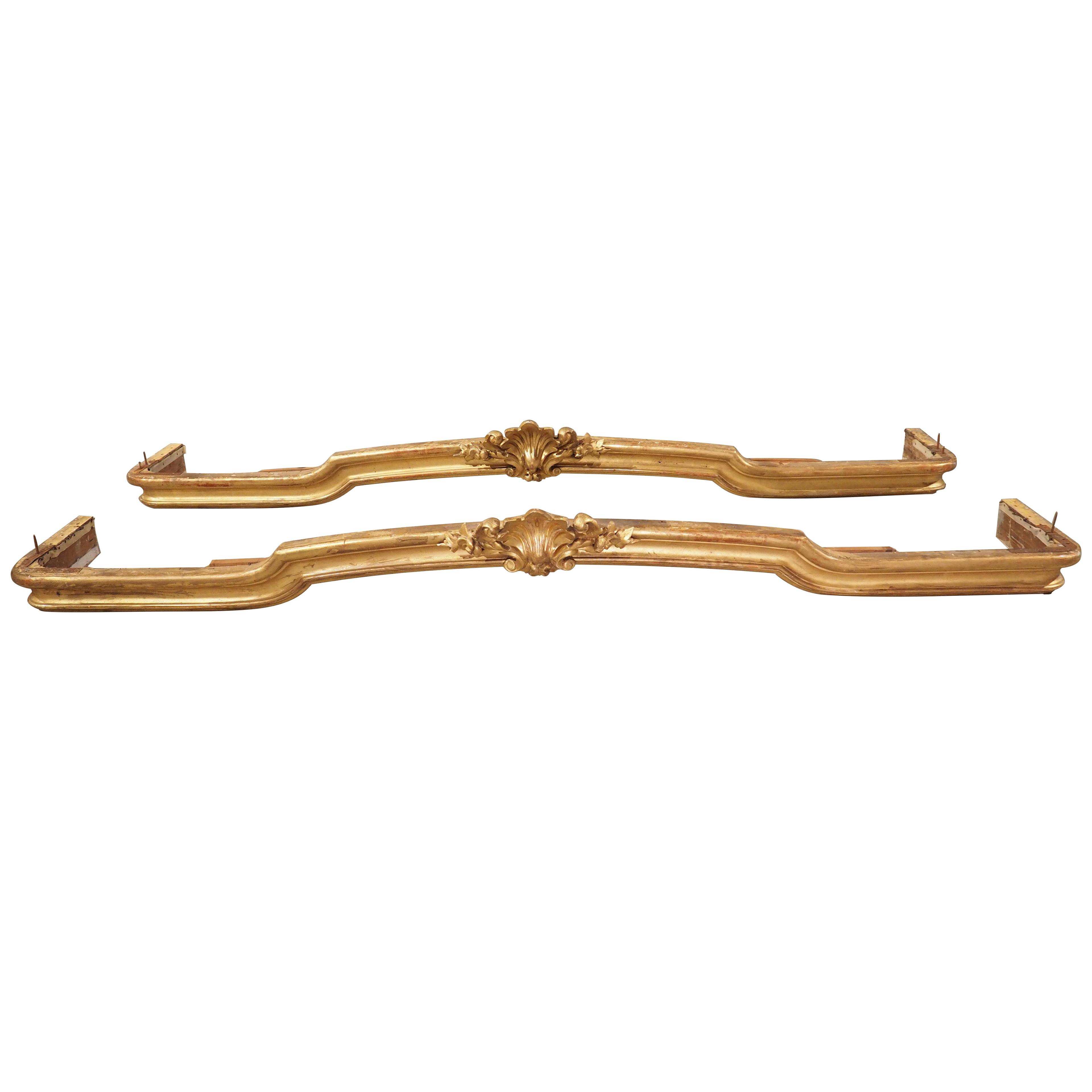 Pair of Long Antique French Giltwood Valances or “Cantonnieres”, Circa 1850