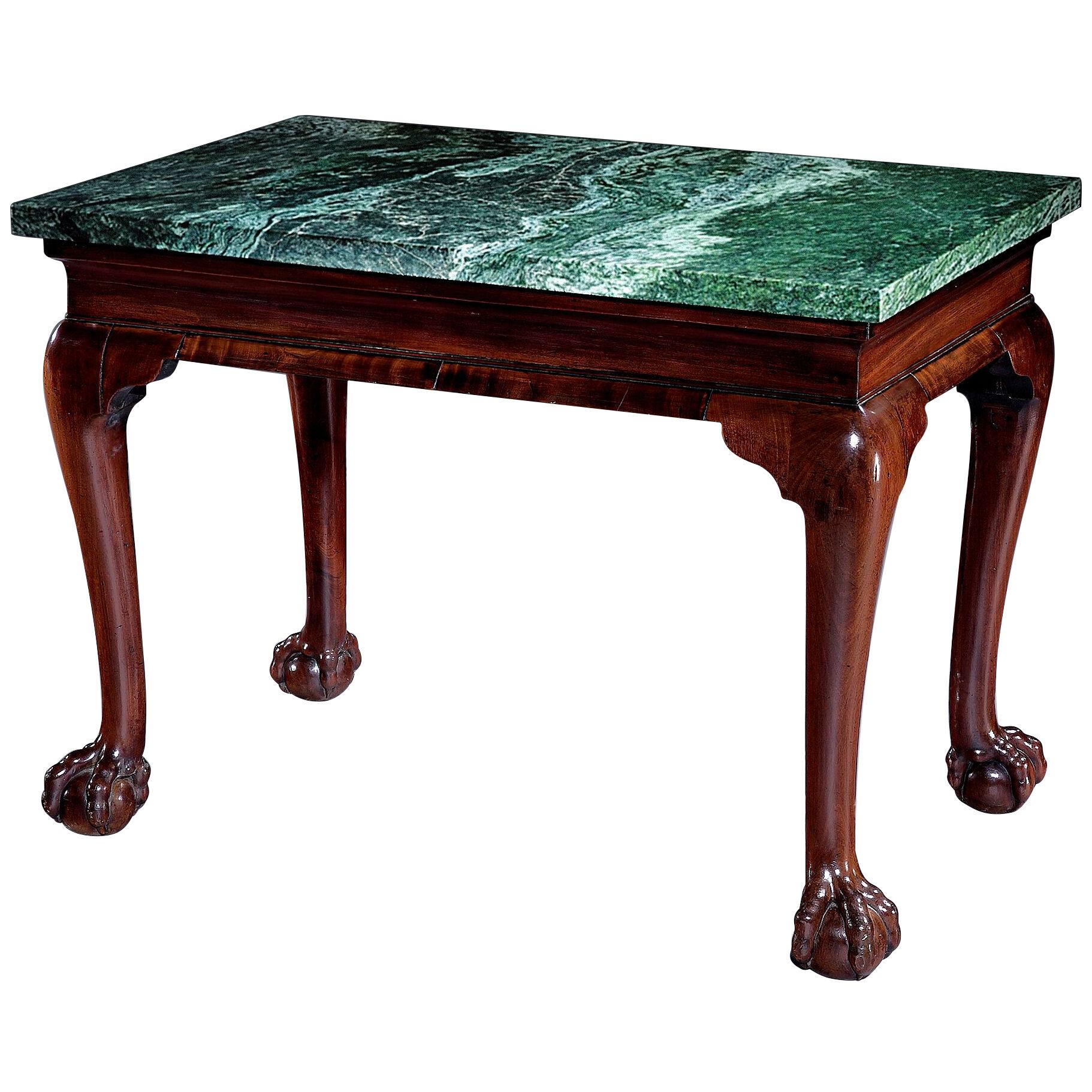 Irish George II Marble Topped Mahogany Side Table