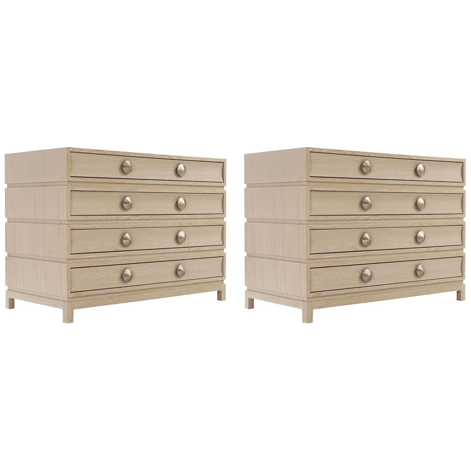 Stacked Commodes in Cerused Oak by Stamford Modern