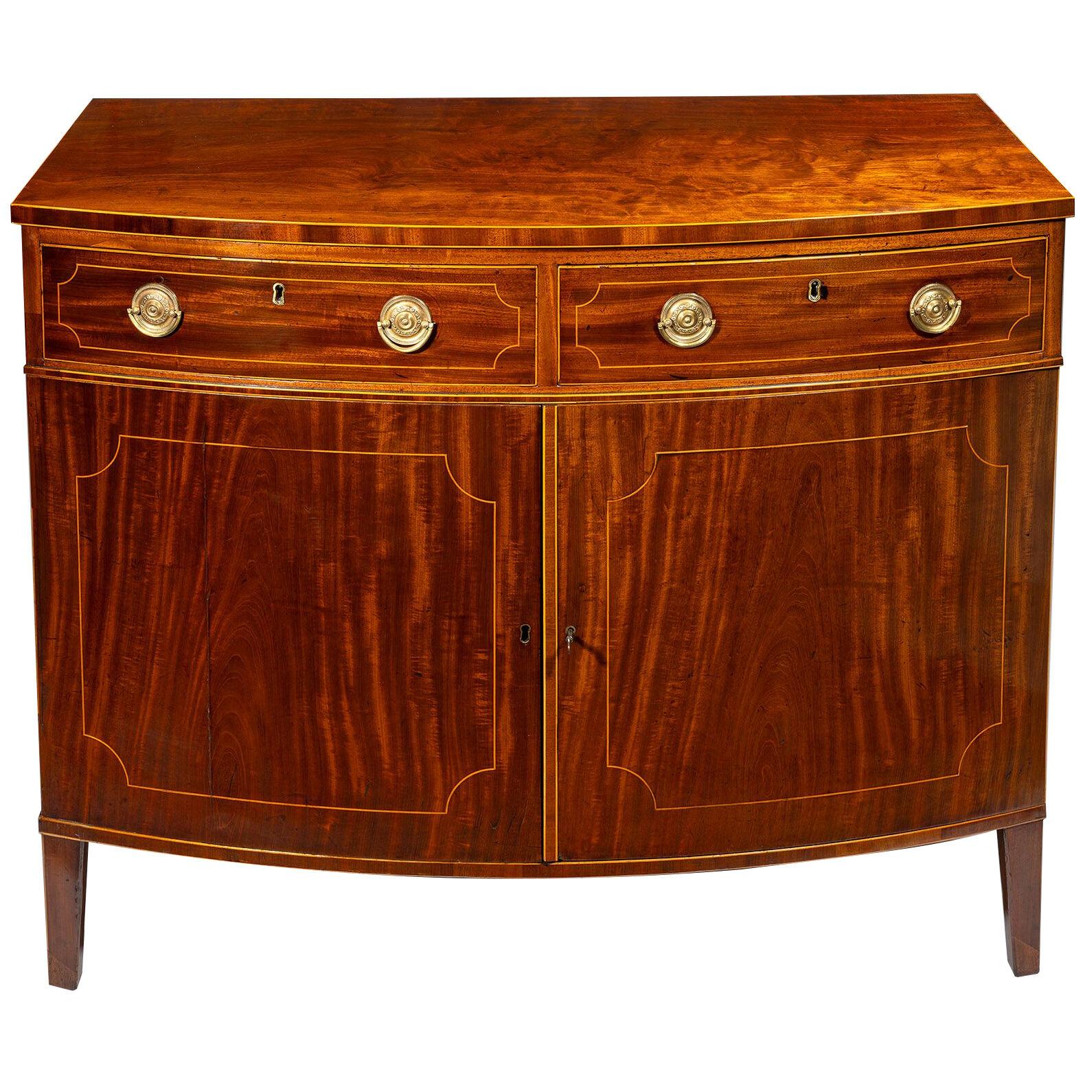 George III bow fronted commode