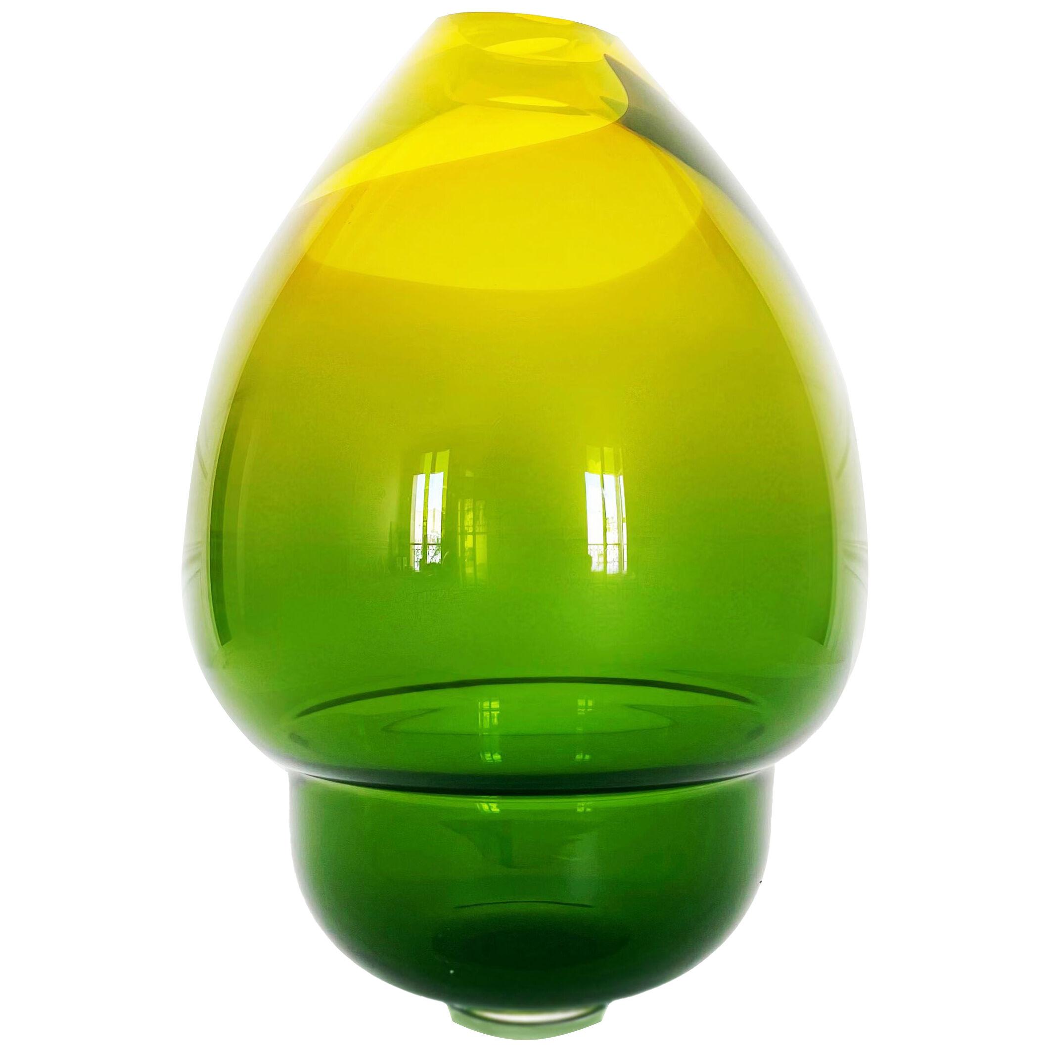 Yellow Green Medium Vulcano Vase