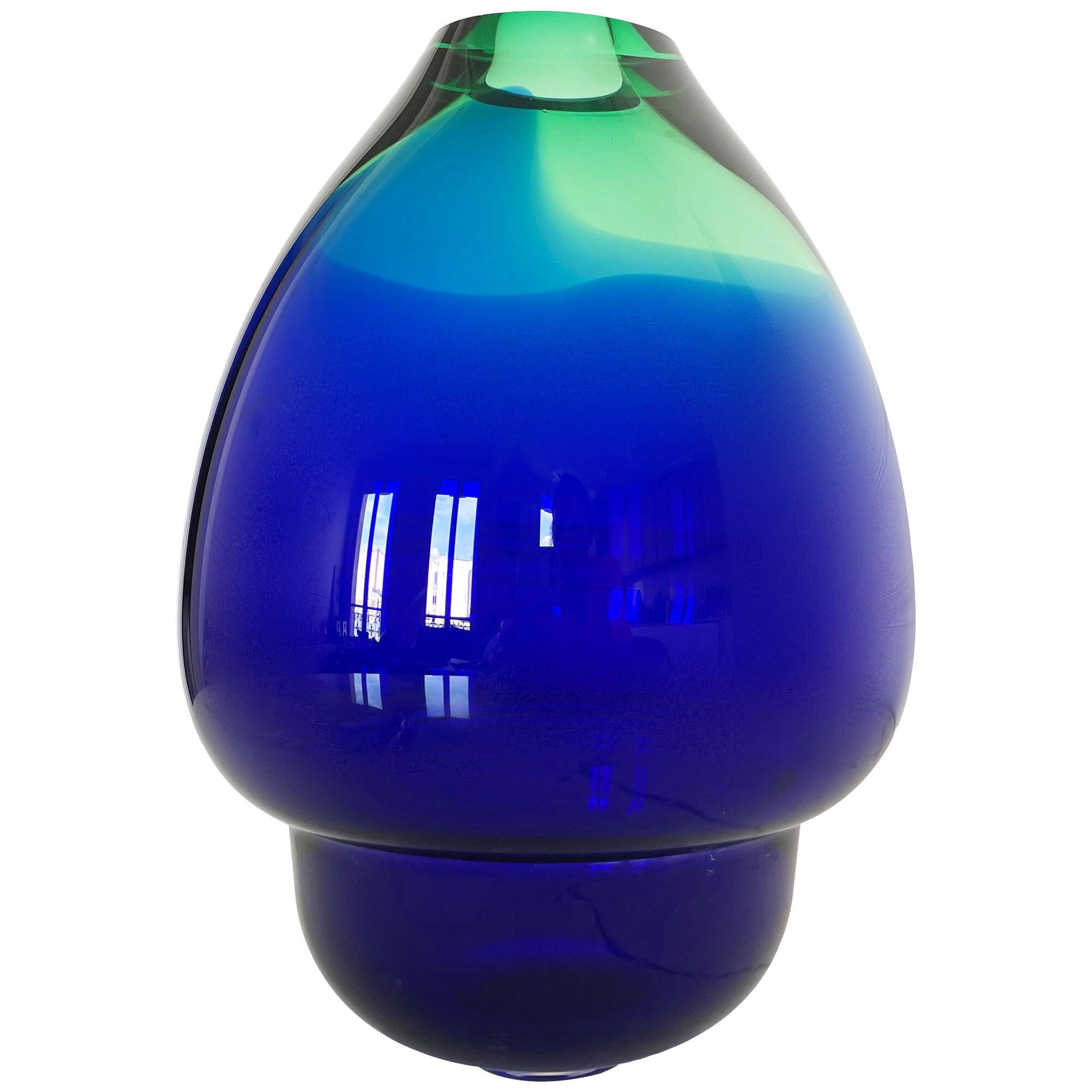 Blue Green Medium Vulcano Vase 