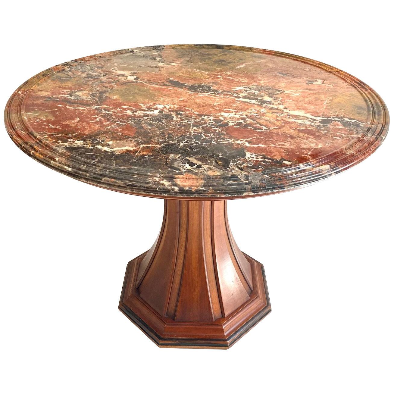 A vintage mahogany centre table with a beautiful 19thC. marble top.