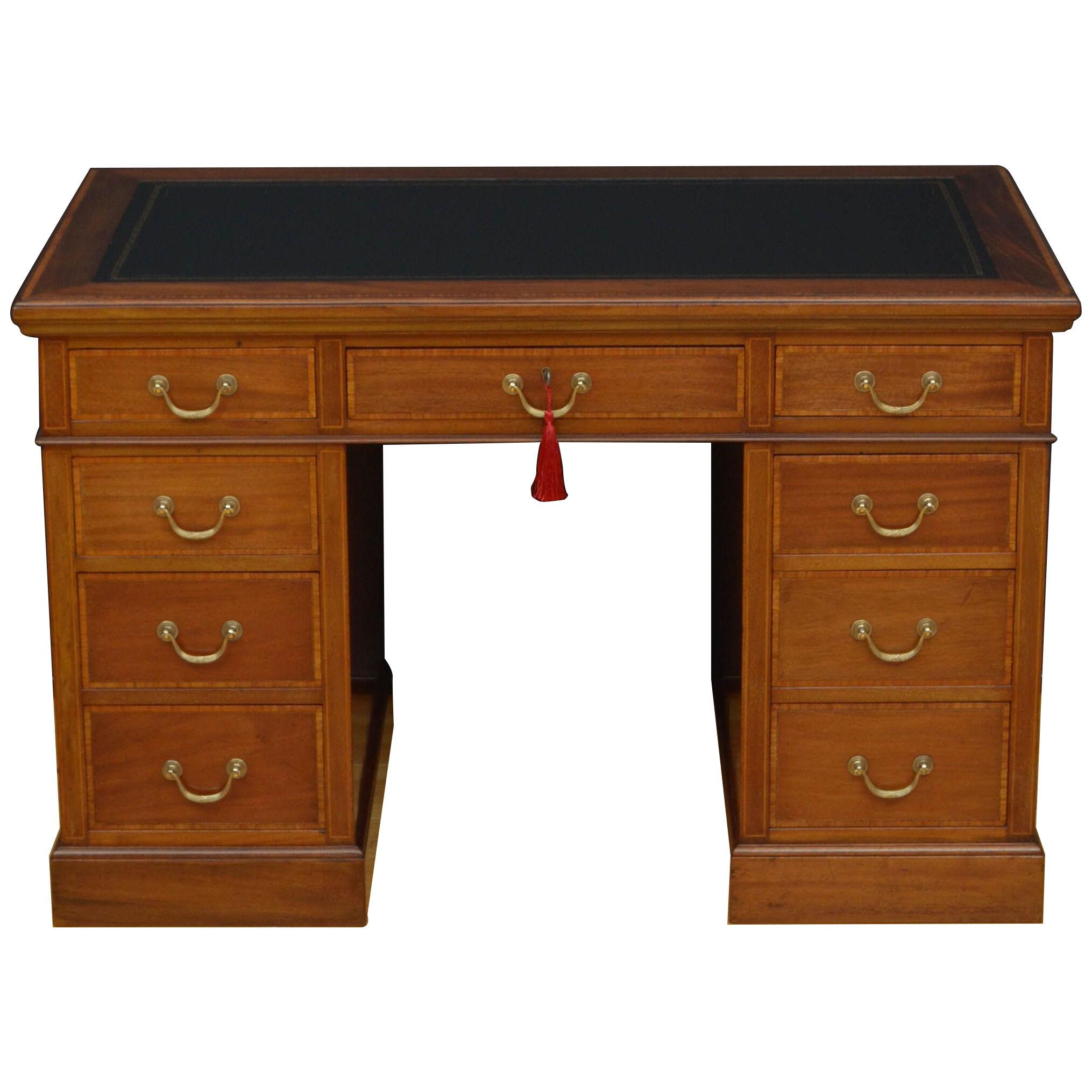 Maple & Co Mahogany Pedestal Desk	