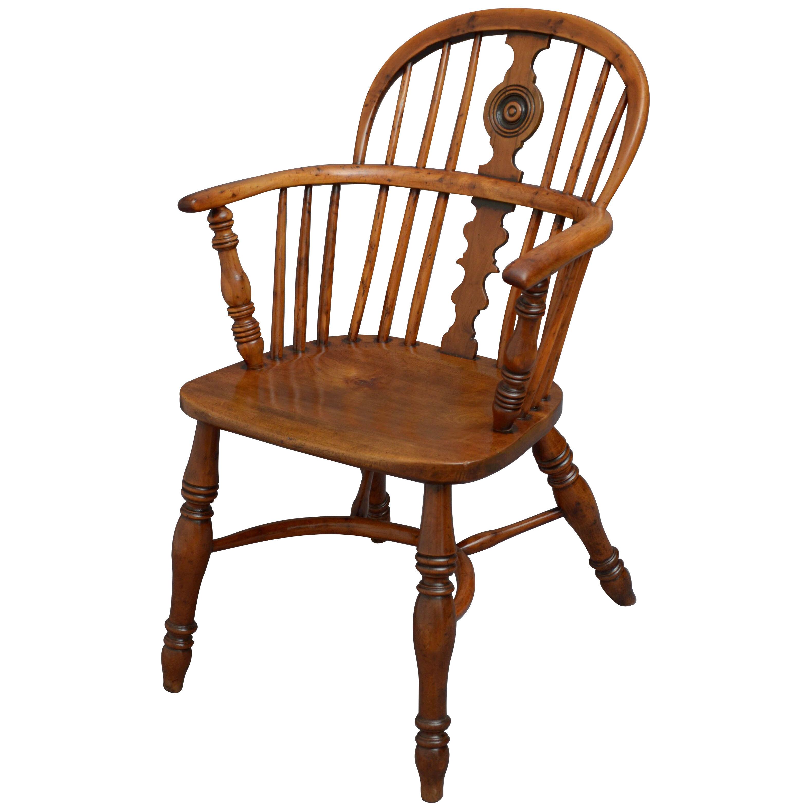 Victorian Yew Wood Windsor Chair