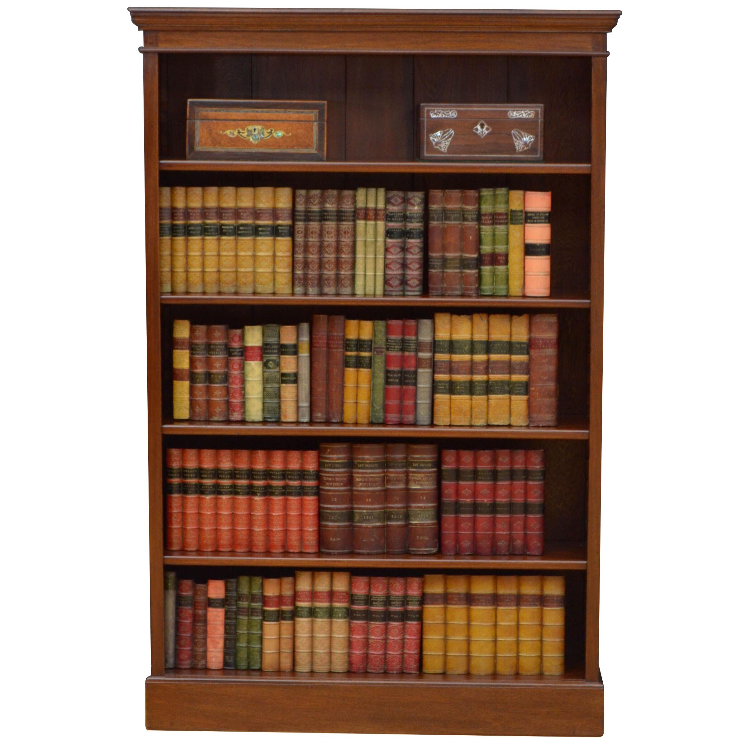 Late Victorian Open Bookcase in Walnut