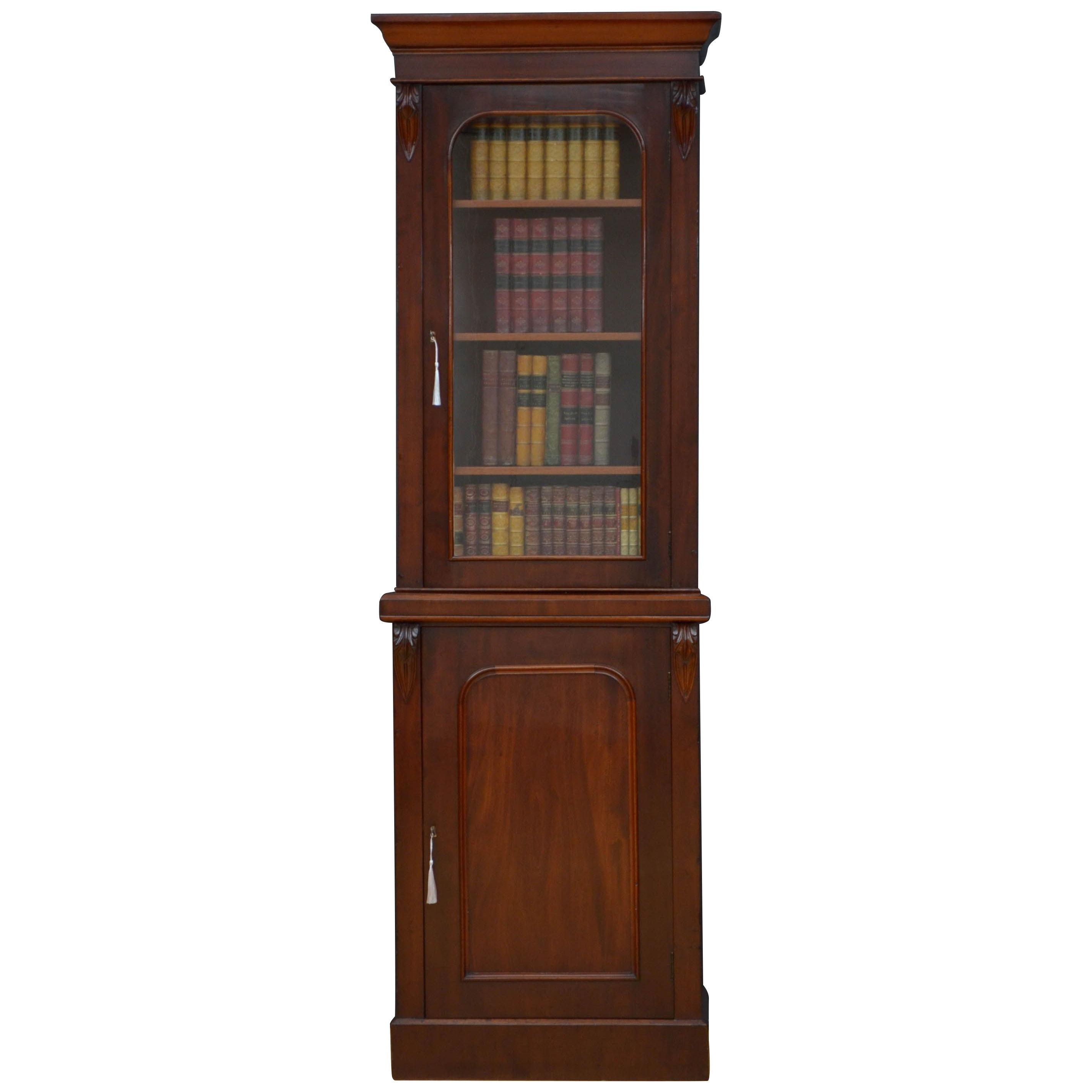 Slim Victorian Mahogany Bookcase