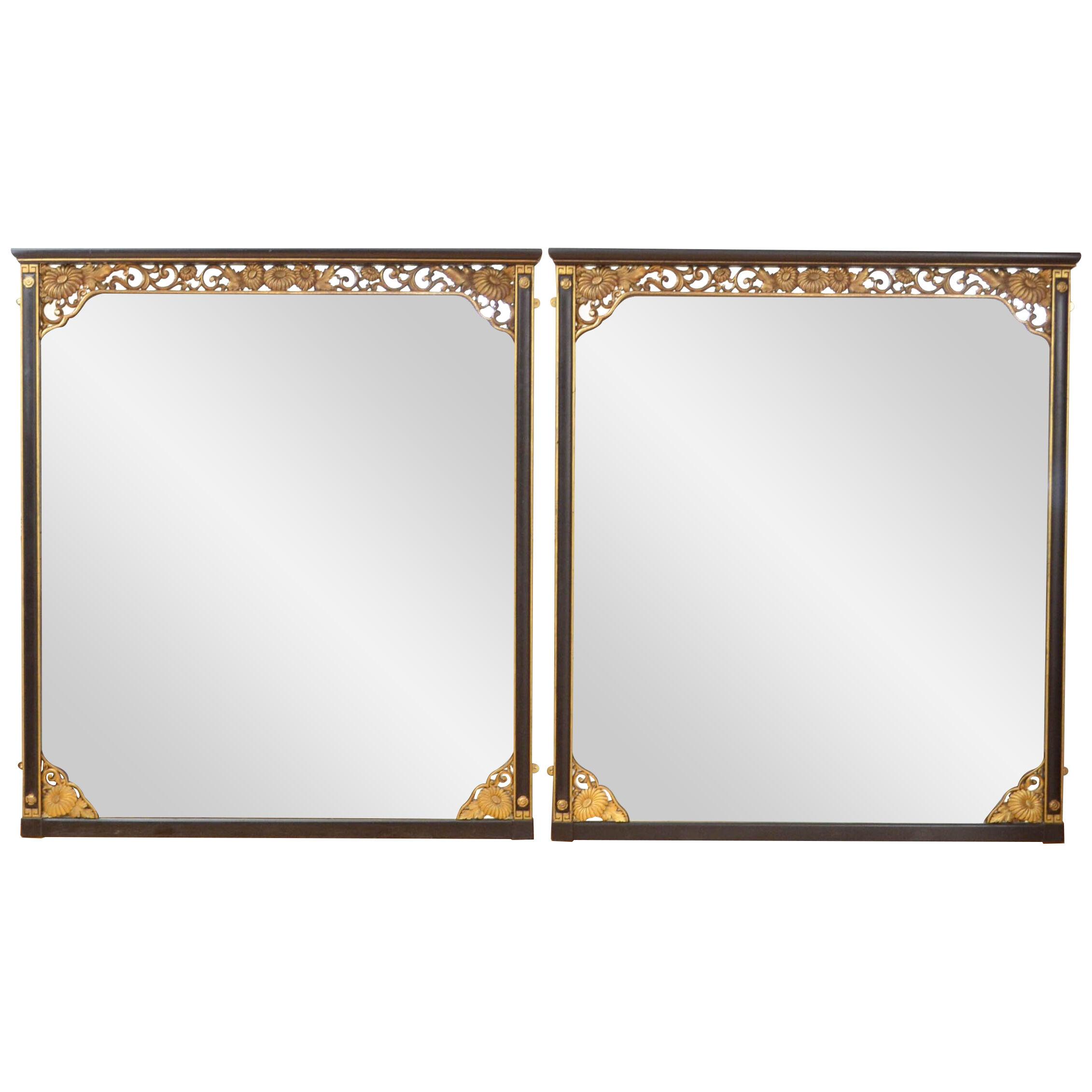 Pair of Antique Wall Mirrors H172cm
