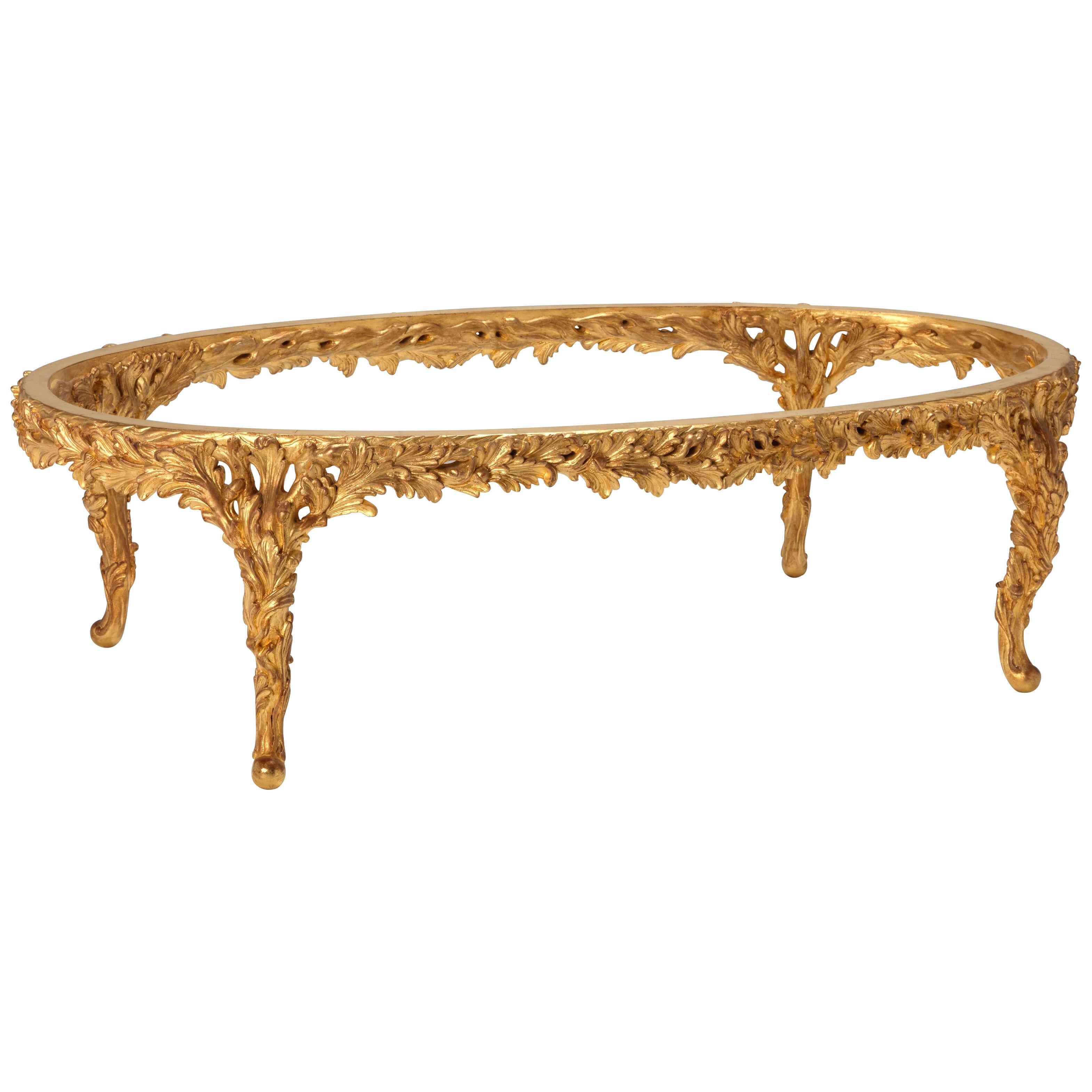 Chippendale Naturalistic Style Oval Coffee Table / Stool