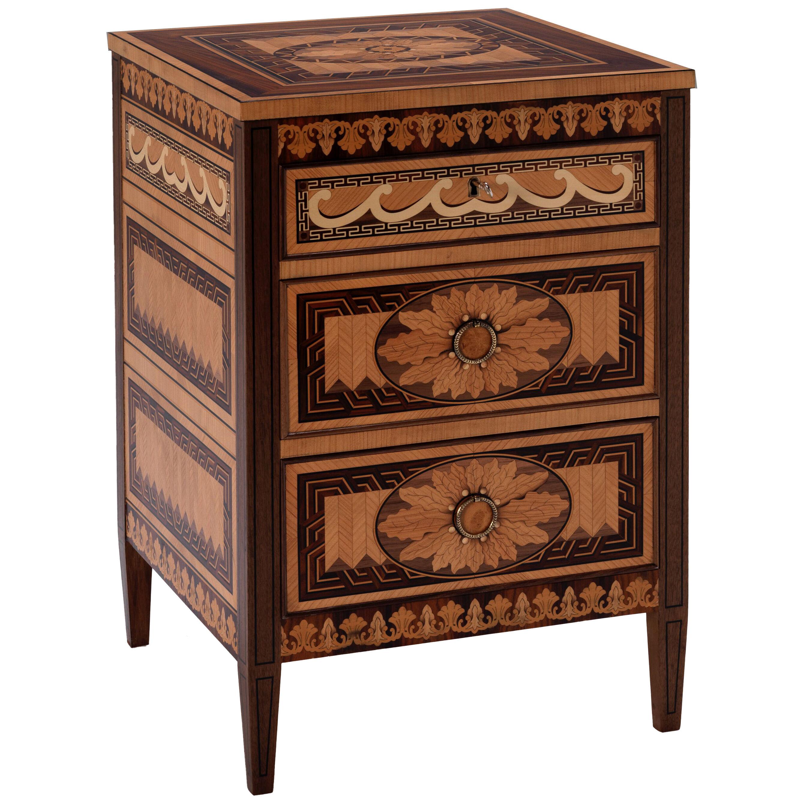 Dublin Marquetry Bedside Commodes