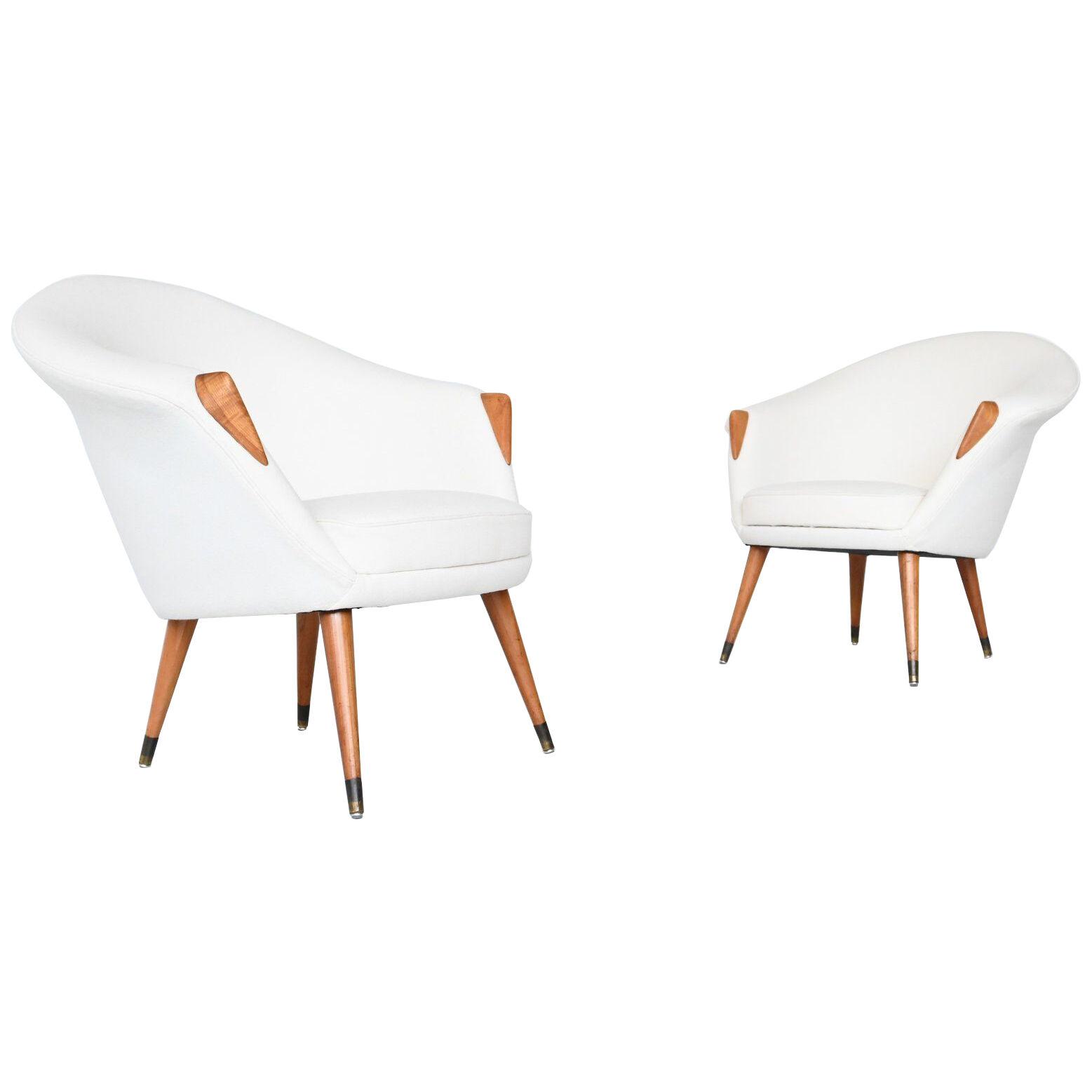 Scandinavian Nanna Ditzel style lounge chairs Denmark 1960