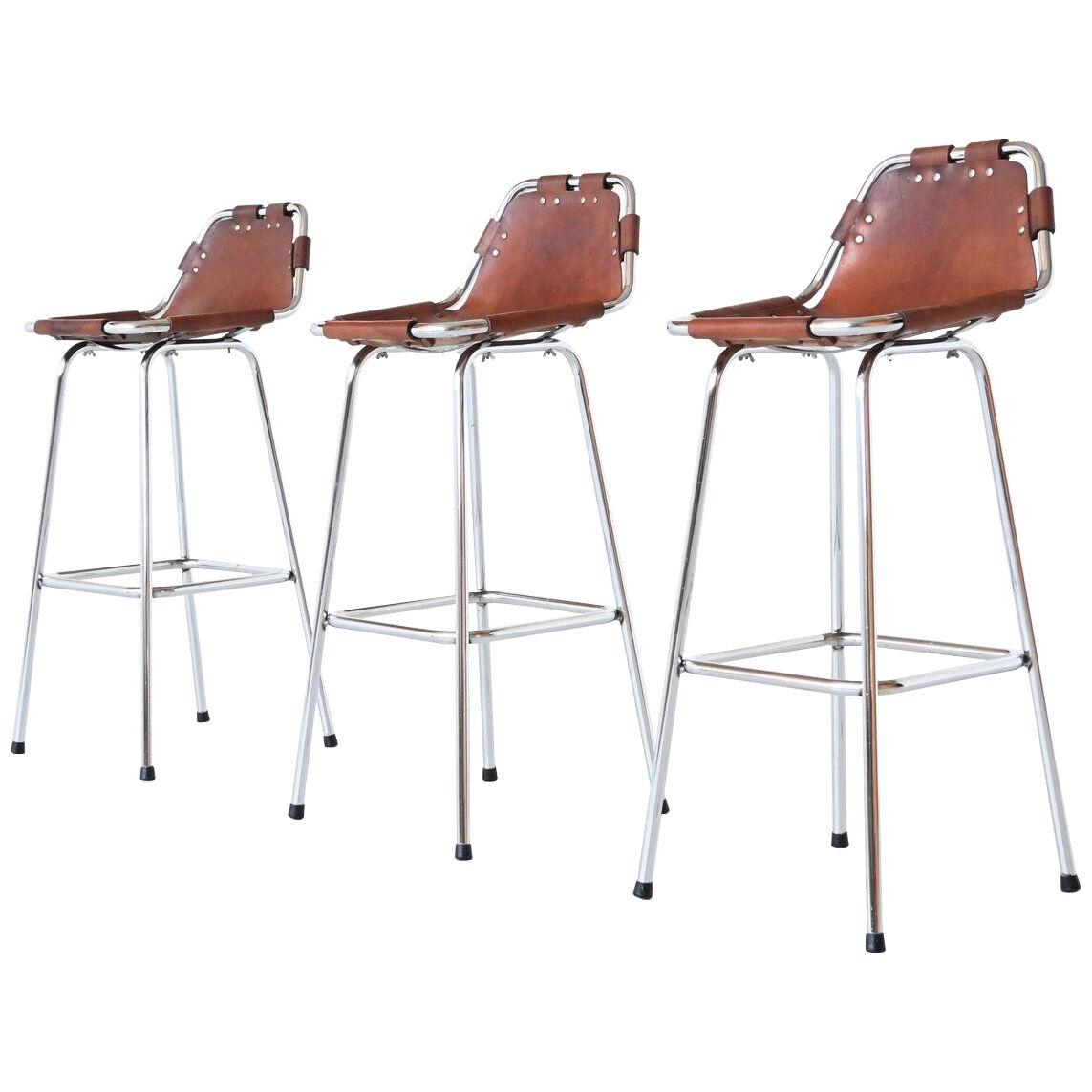 Charlotte Perriand set of three bar stools Les Arcs Ski Resort France 1960