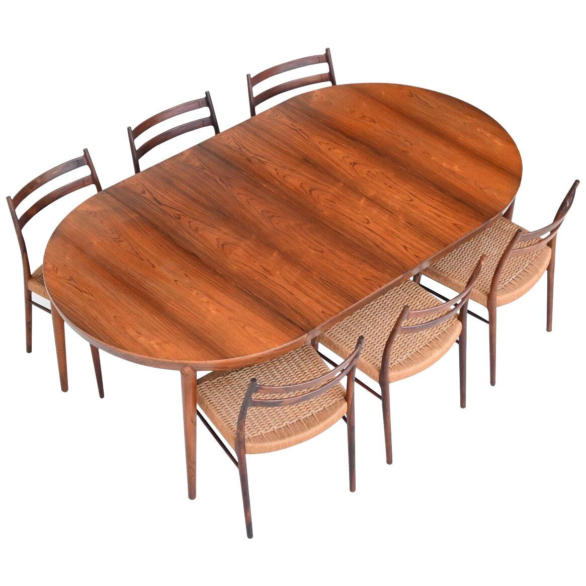 Severin Hansen model 71 dining table rosewood Haslev Denmark 1960