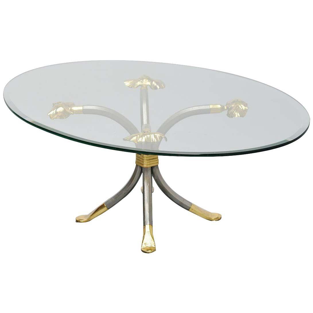Manfred Bredohl brass and iron coffee table Germany 1970