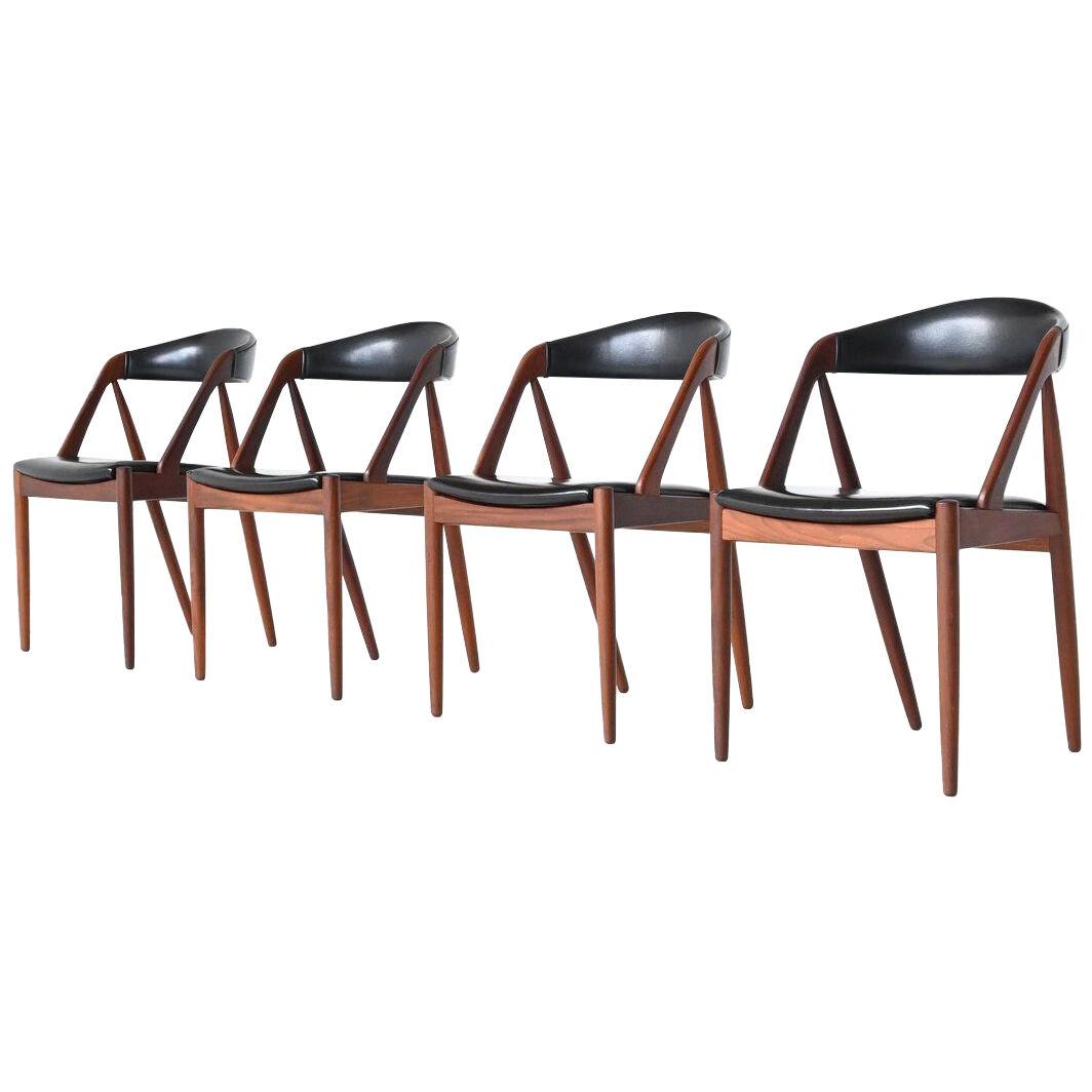 Kai Kristiansen model 31 dining chairs Schou Andersen Denmark 1956
