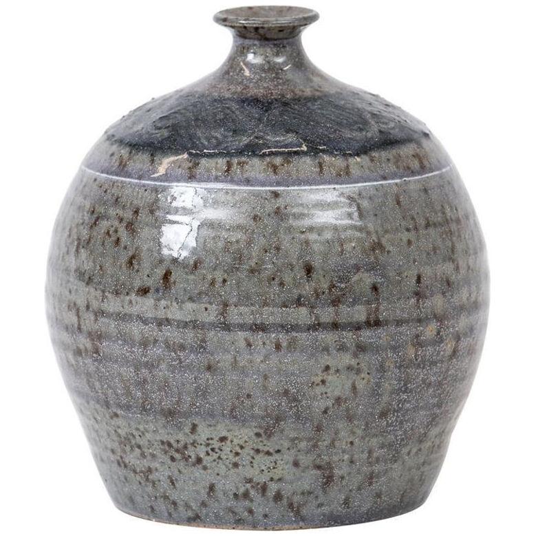Grey Ceramic Bud Vase by Podelf, USA 1970's