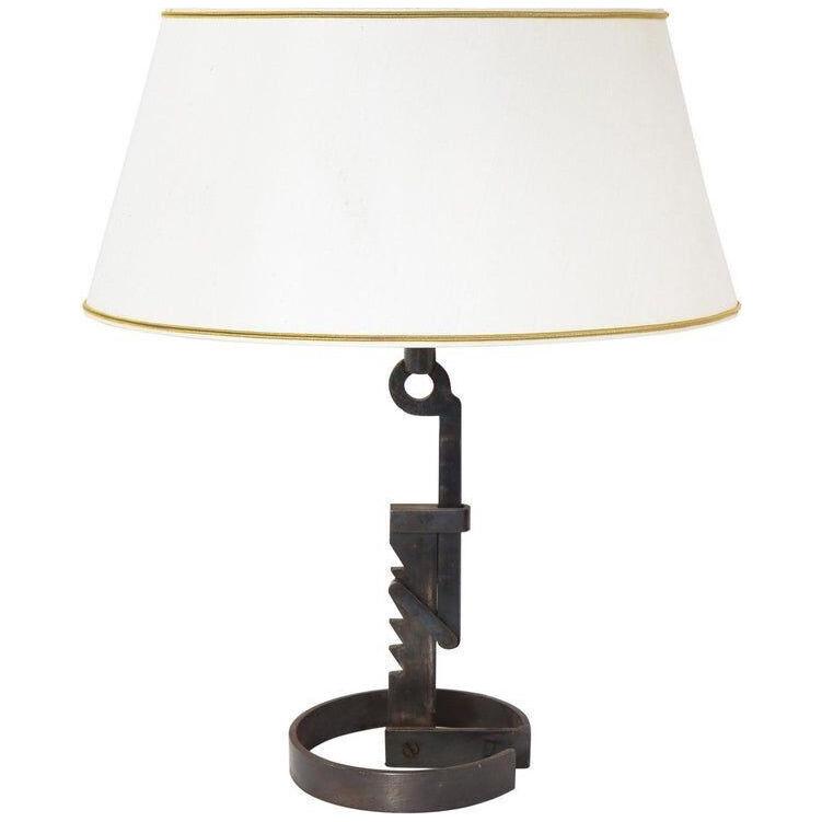 Adjustable Iron Industrial Table Lamp, French, 1950s