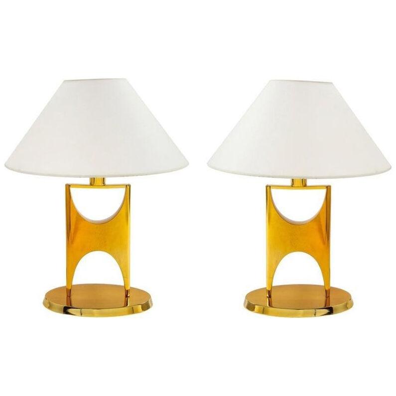Gilt Bronze Lamps after Philippe Hiquily, France, 1970s